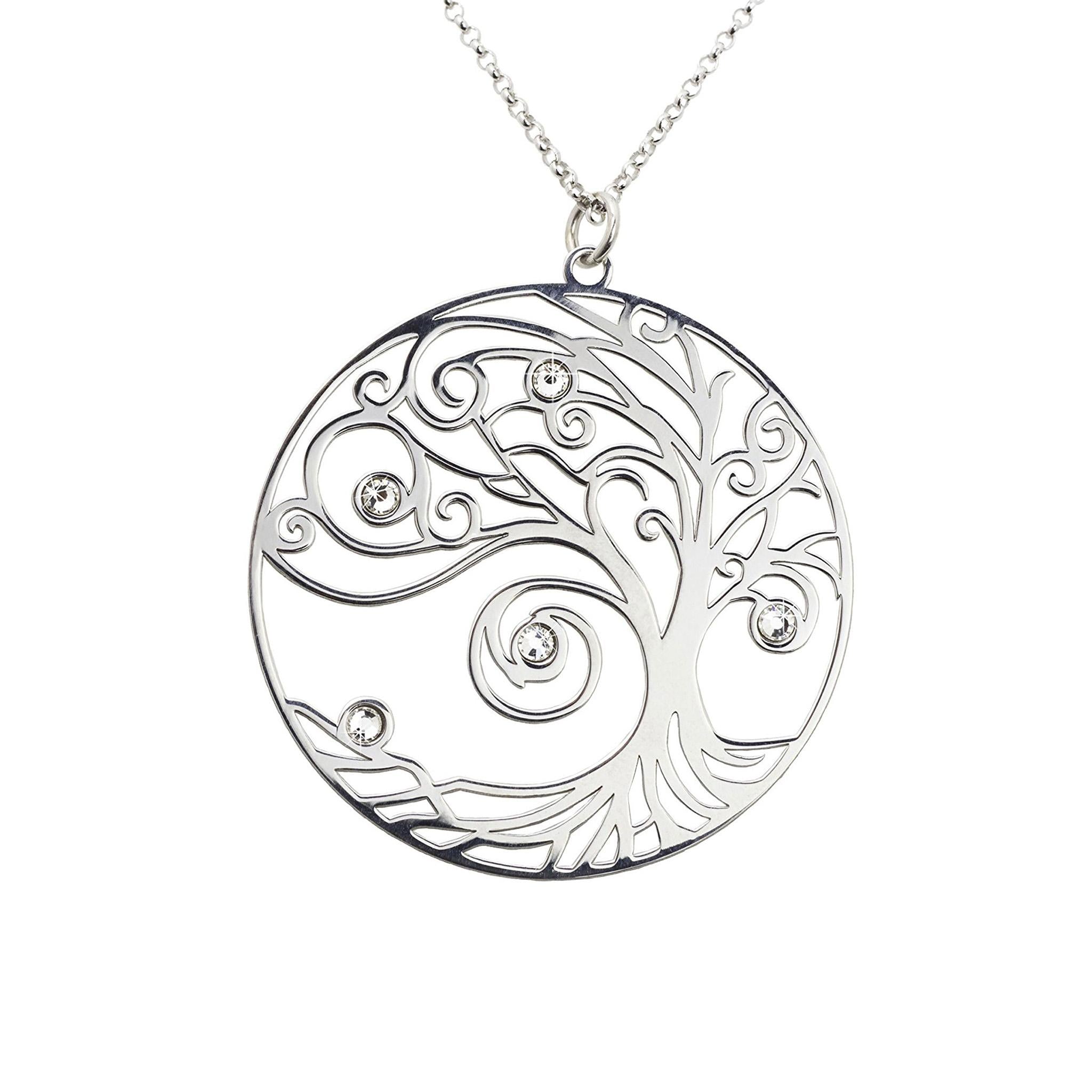 Aka Gioielli Bracciale Albero Della Vita In Argento 925 Rodia To Con Cristallo Regolabile 18-21 Cm
