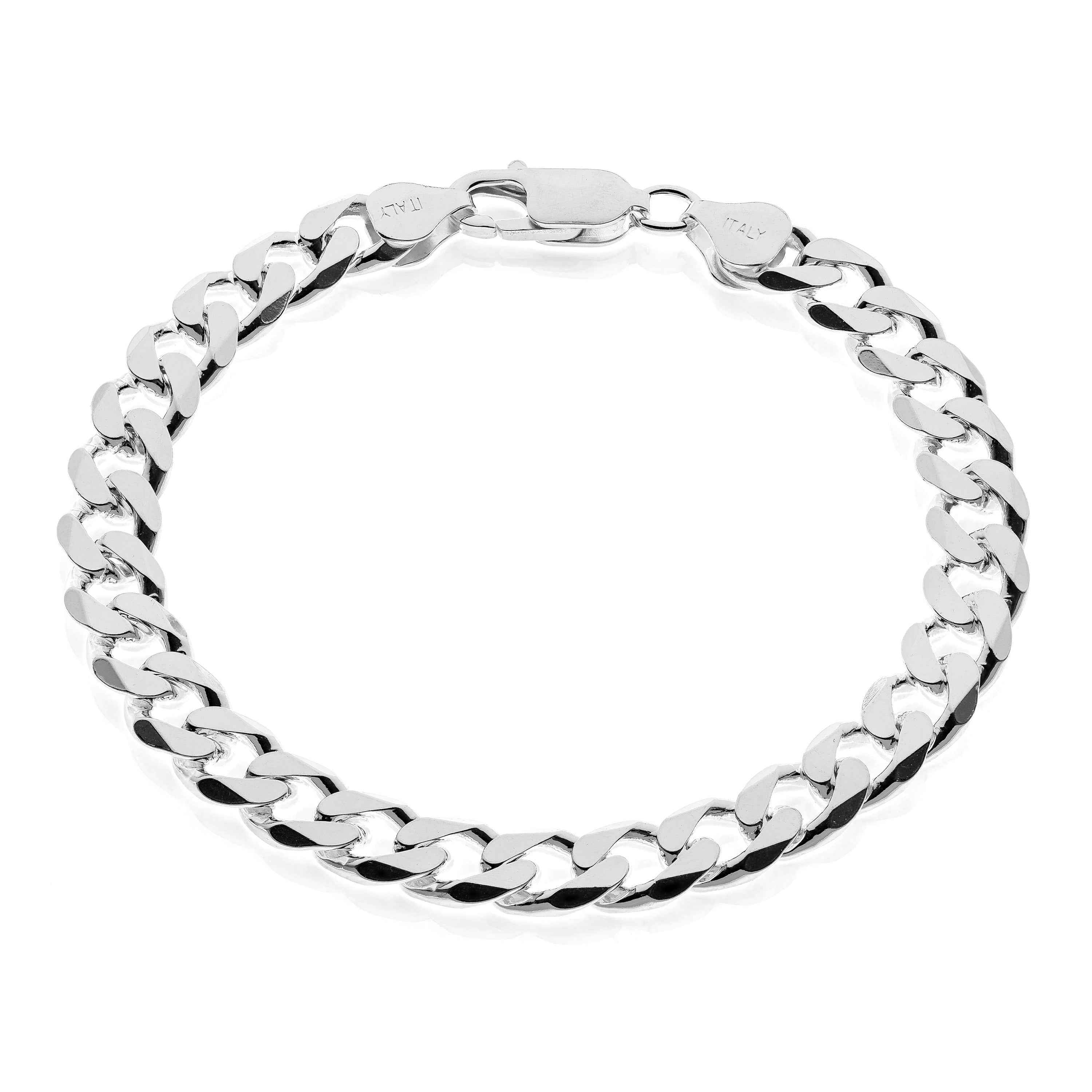 Bracciale Acciaio Da Uomo A Catena Cubana 8,5/10,5cm - Foto 10