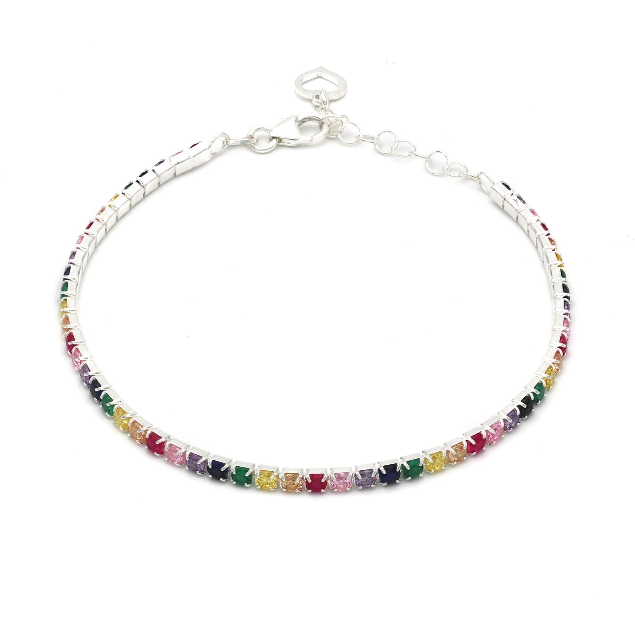 Black Zirconia Tennis Bracelet in Burnished 925 Silver