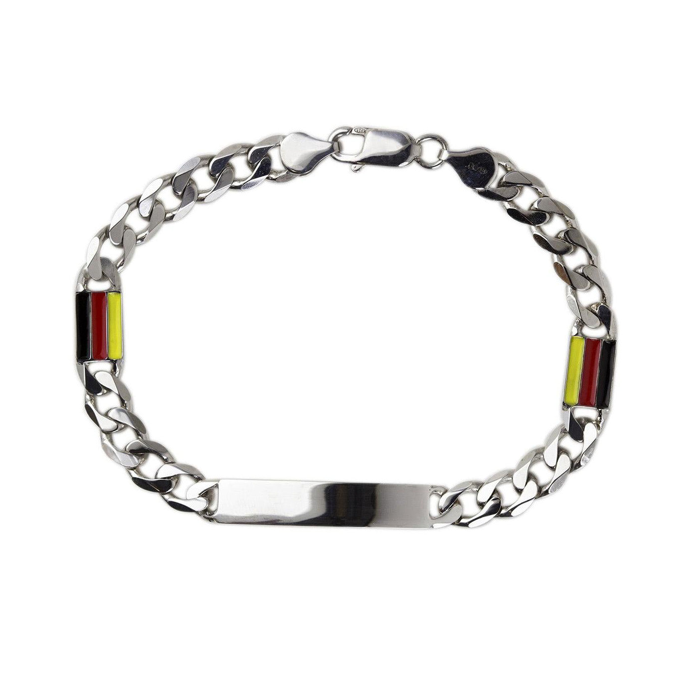 Bracciale targhetta uomo argento 925 e oro 9 kt Louis - Club Five Bracciale targhetta uomo argento 925 e oro 9 kt Louis - Club Five