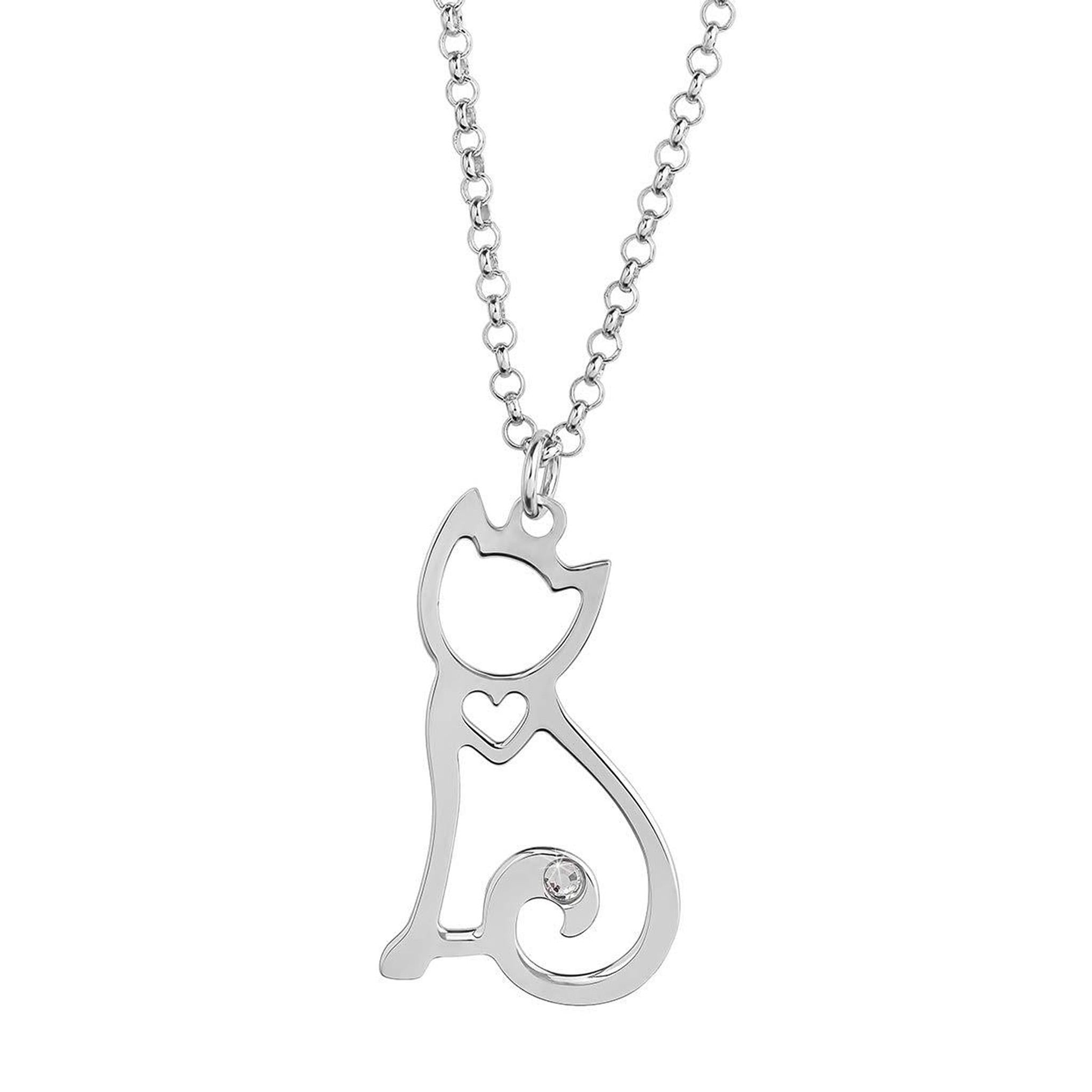 Collana con ciondolo gatto Gioielli in argento sterling Gioielli per amante dei gatti Regalo per le donne Giorno di Natale, San Valentino, Compleanno (Opaco Collana con ciondolo gatto Gioielli in argento sterling Gioielli per amante dei gatti Regalo per le donne Giorno di Natale, San Valentino, Compleanno (Opaco