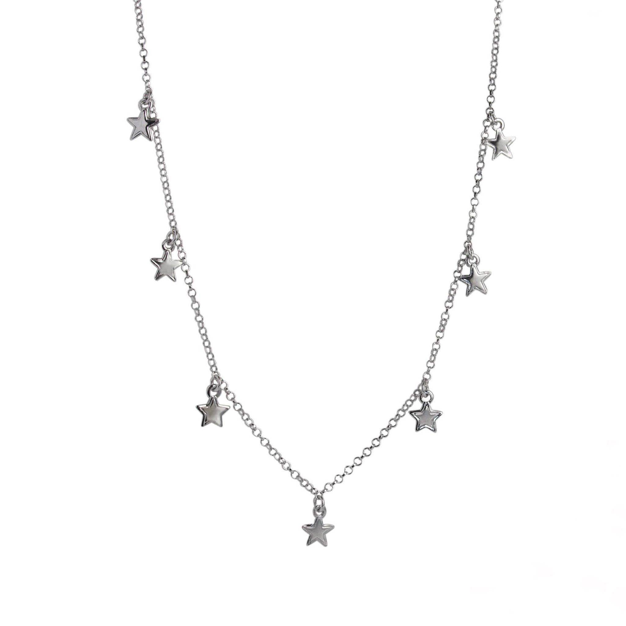 Collana con Stelle in Argento 925 Rodiato - Aka Gioielli