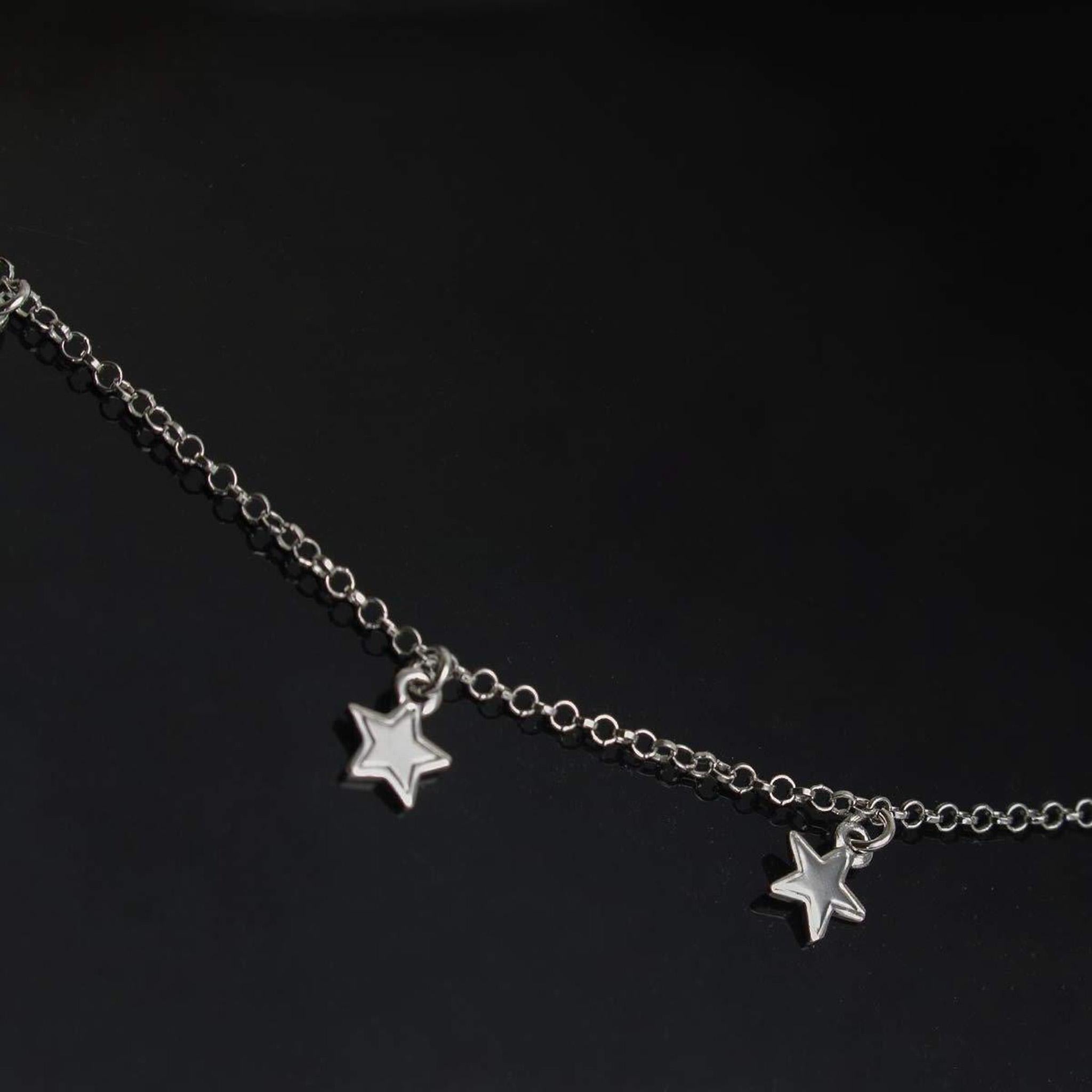 Collana con Stelle in Argento 925 Rodiato - Aka Gioielli