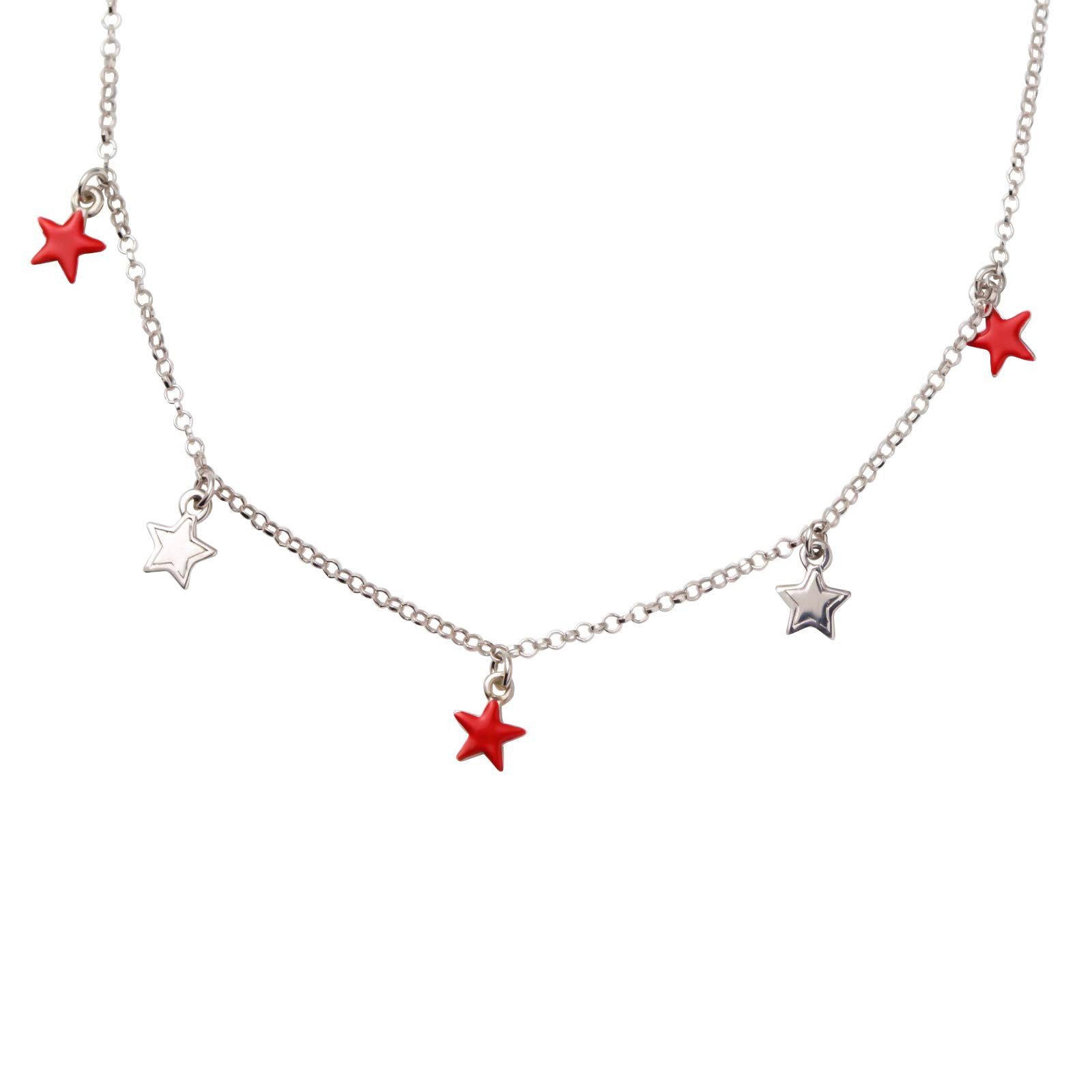 Collana con Stelline Colorate in Argento 925 Rodiato - Aka Gioielli