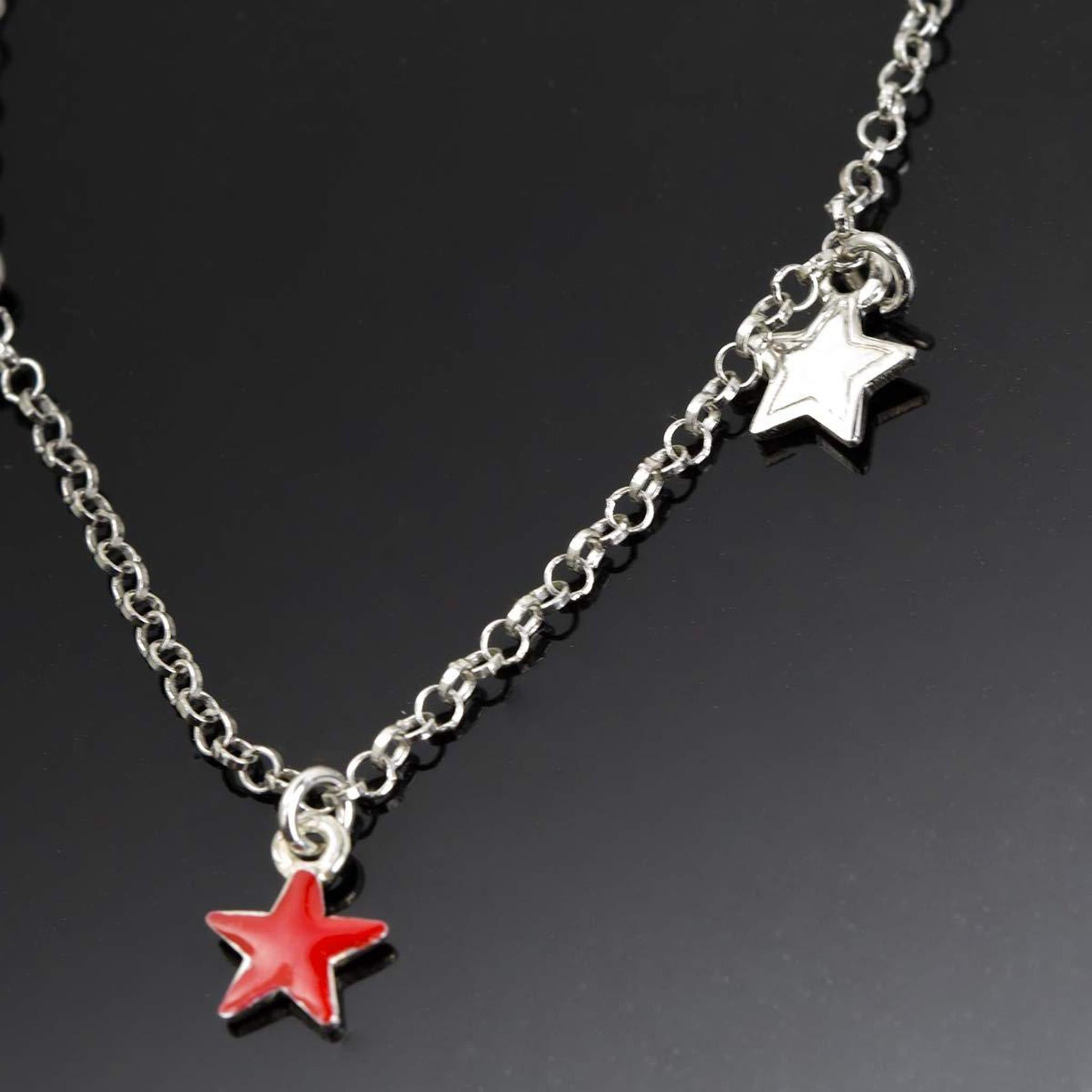 Collana con Stelline Colorate in Argento 925 Rodiato - Aka Gioielli