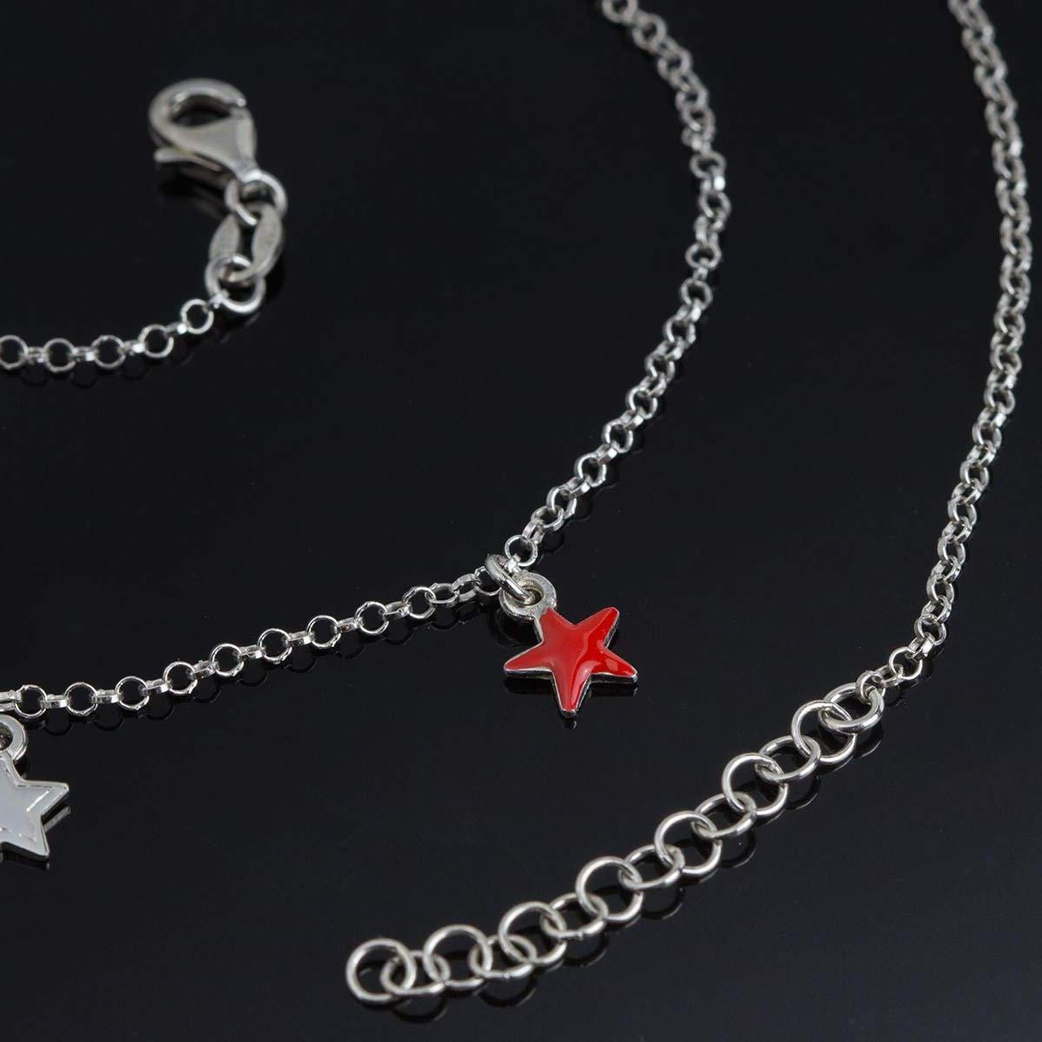 Collana con Stelline Colorate in Argento 925 Rodiato - Aka Gioielli