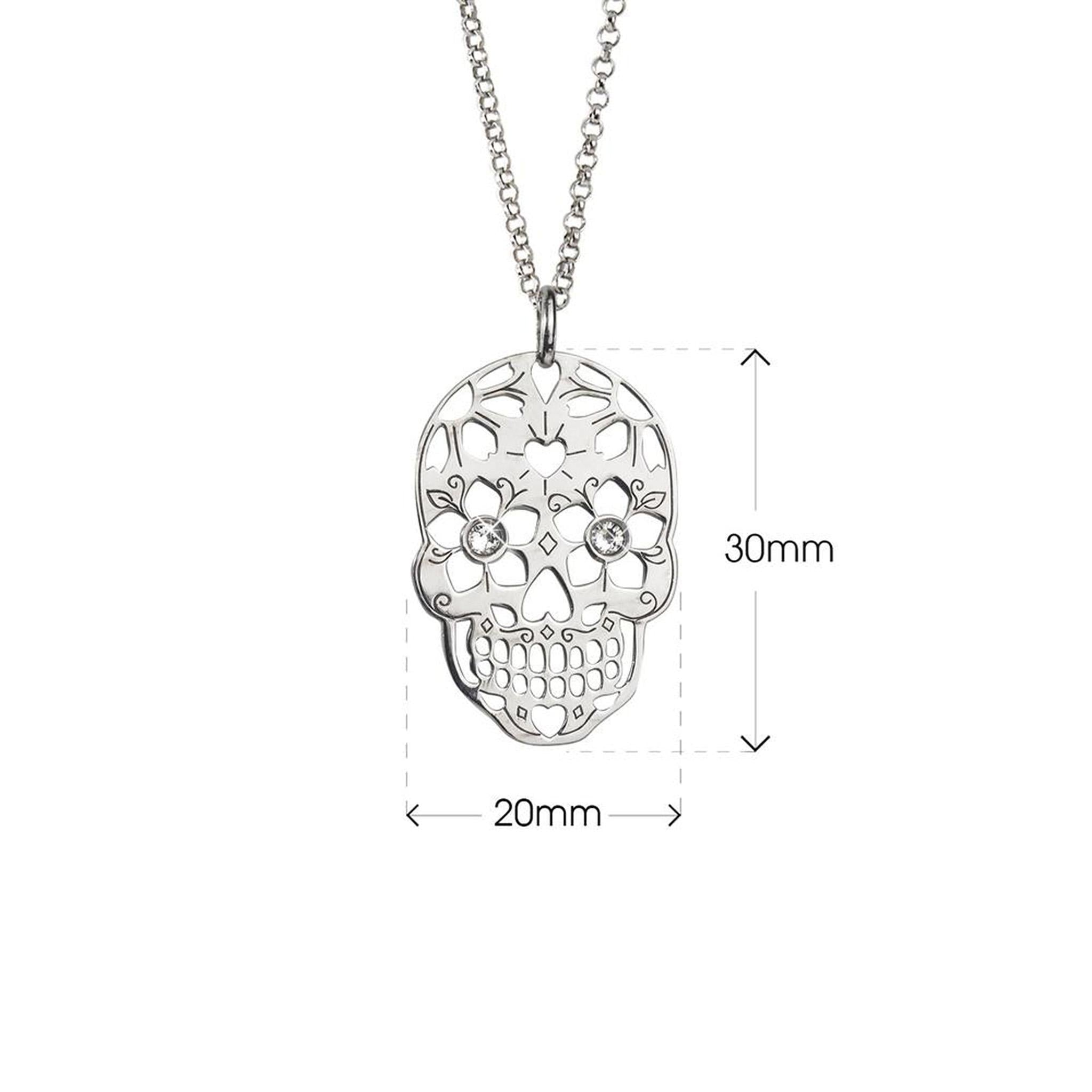Collana con Teschio Messicano in Argento 925 Rodiato - Aka Gioielli