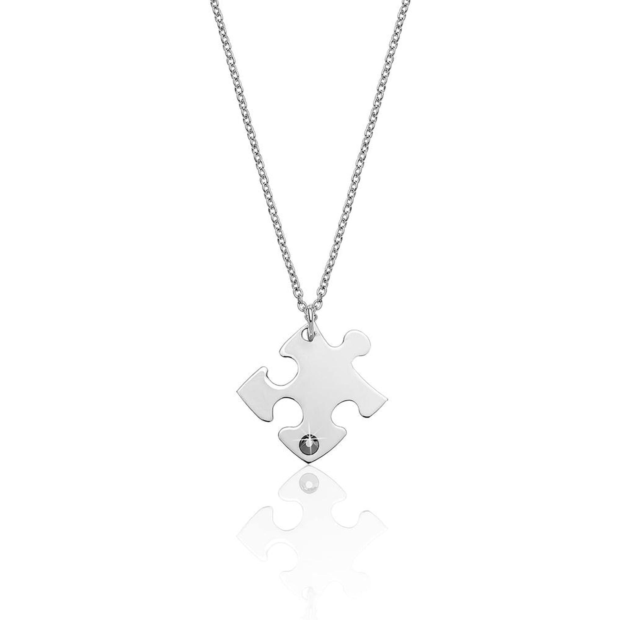 Collana Coppia con Puzzle in Argento 925 Rodiato - Aka Gioielli