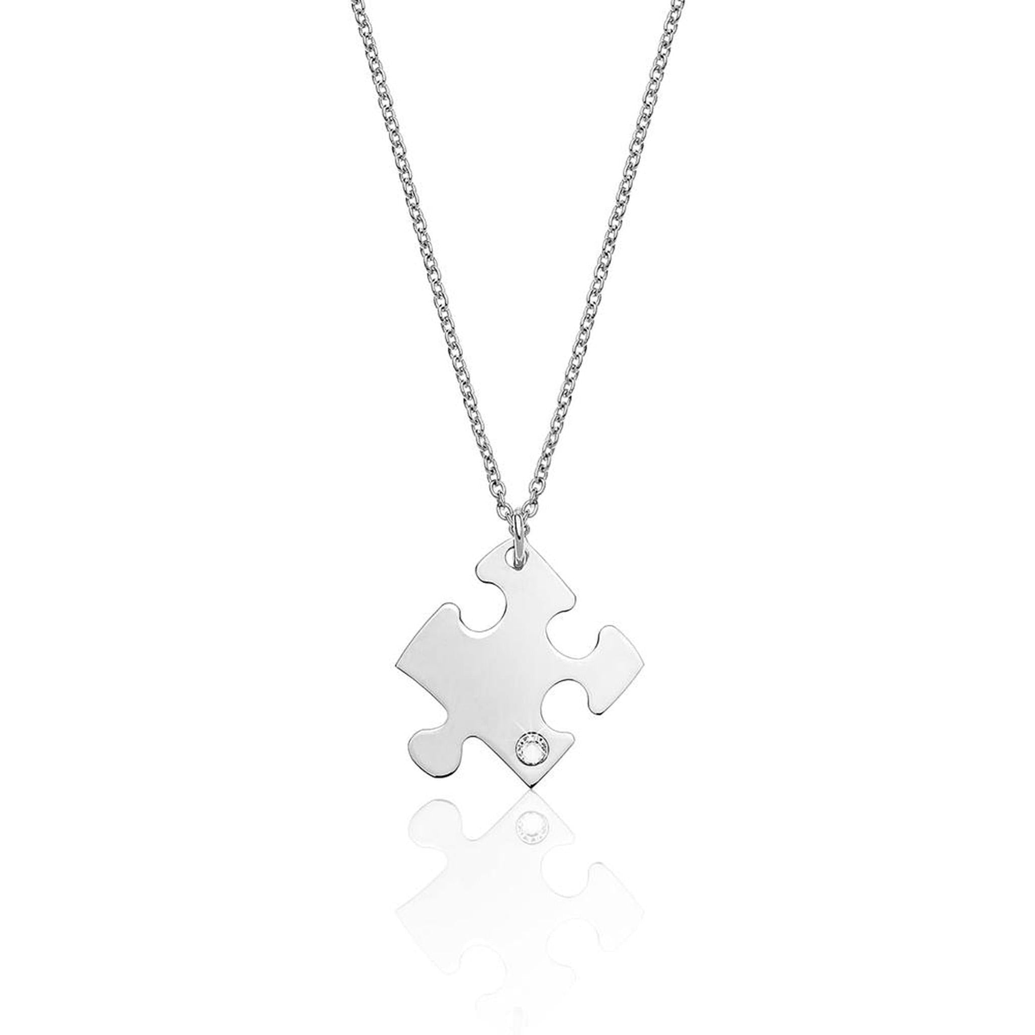 Collana Coppia con Puzzle in Argento 925 Rodiato - Aka Gioielli