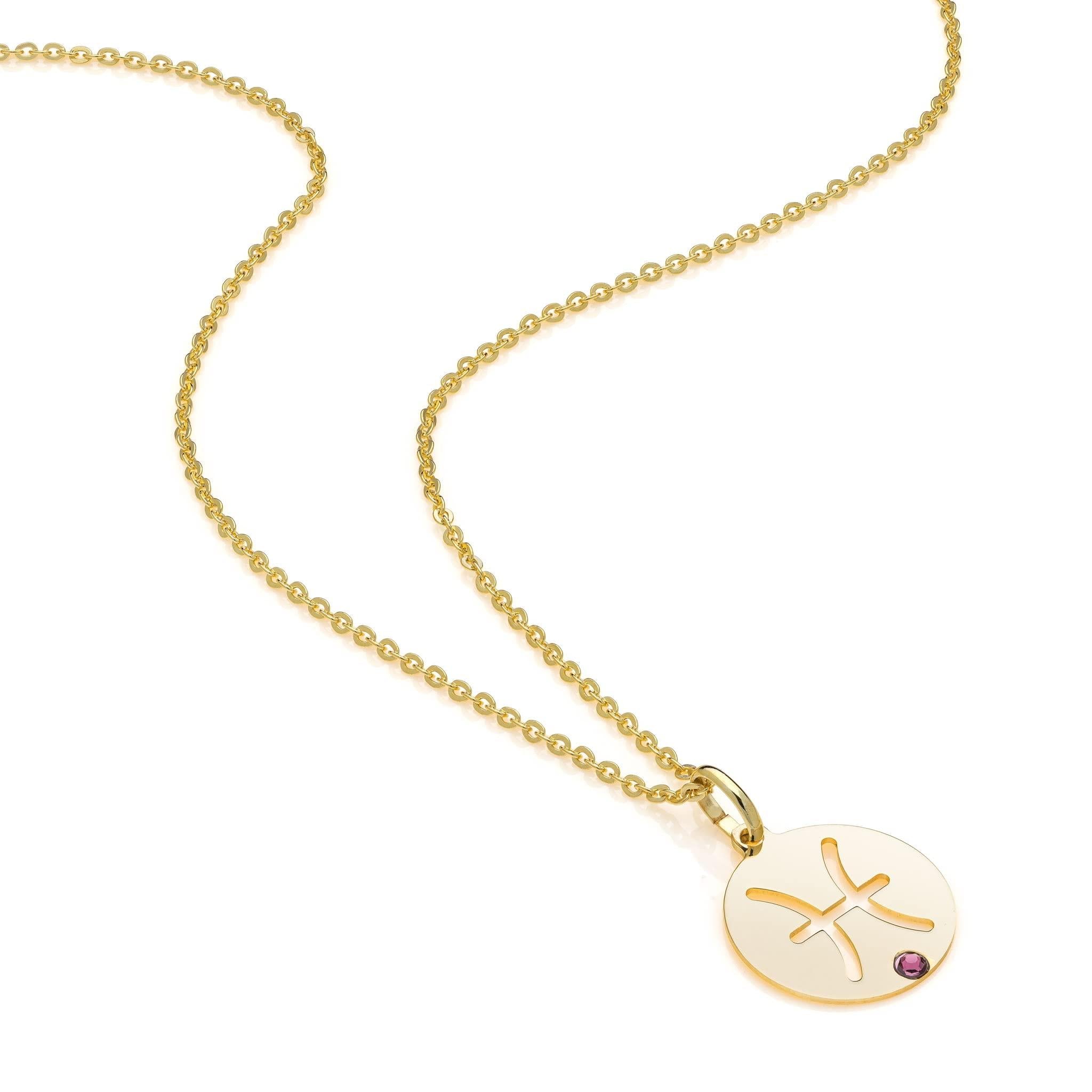 Collana Zodiaco Pesci in Argento 925 Placcato Oro 18K - Aka Gioielli