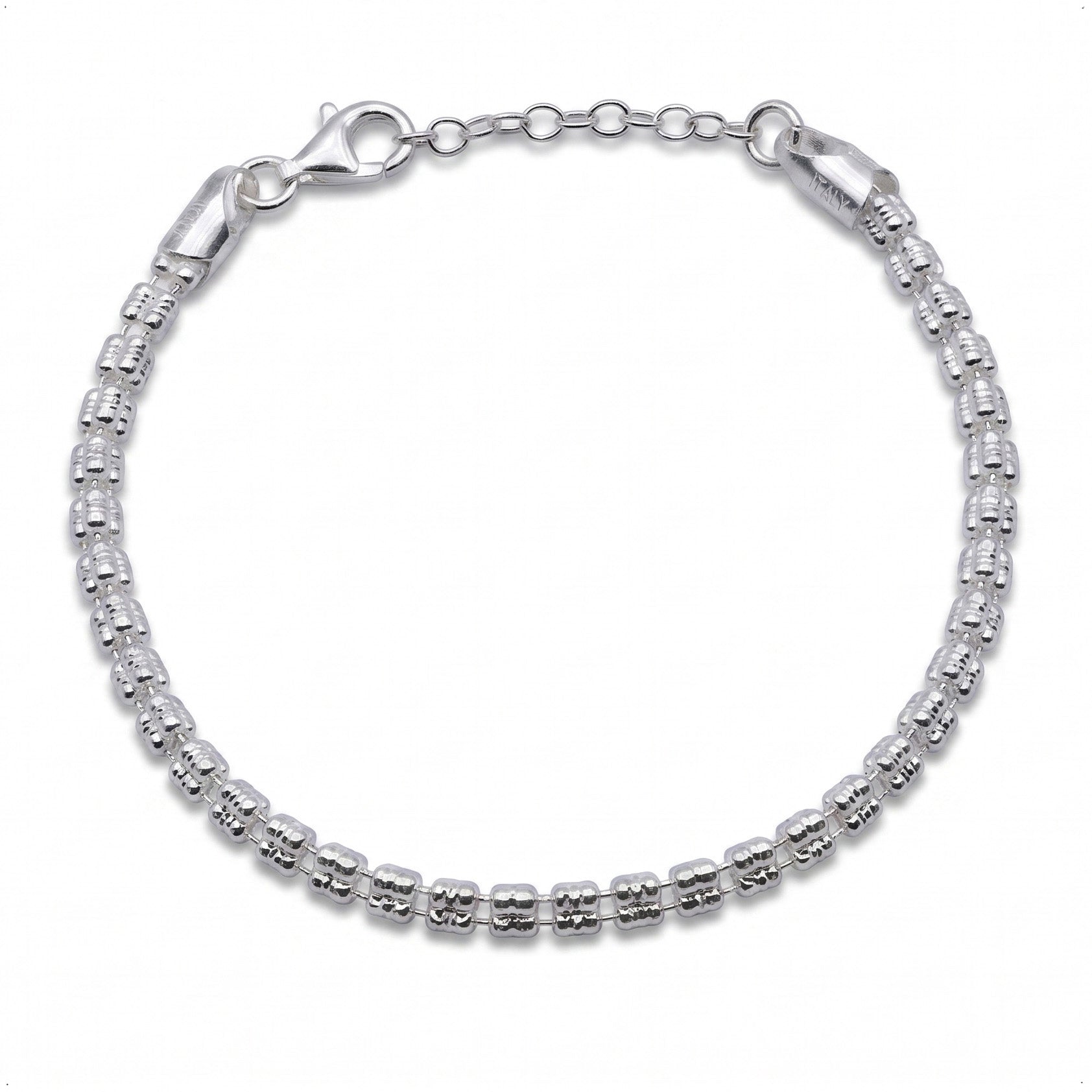 Bracciale Maglia Ice Link 4mm a Piramide in Argento 925