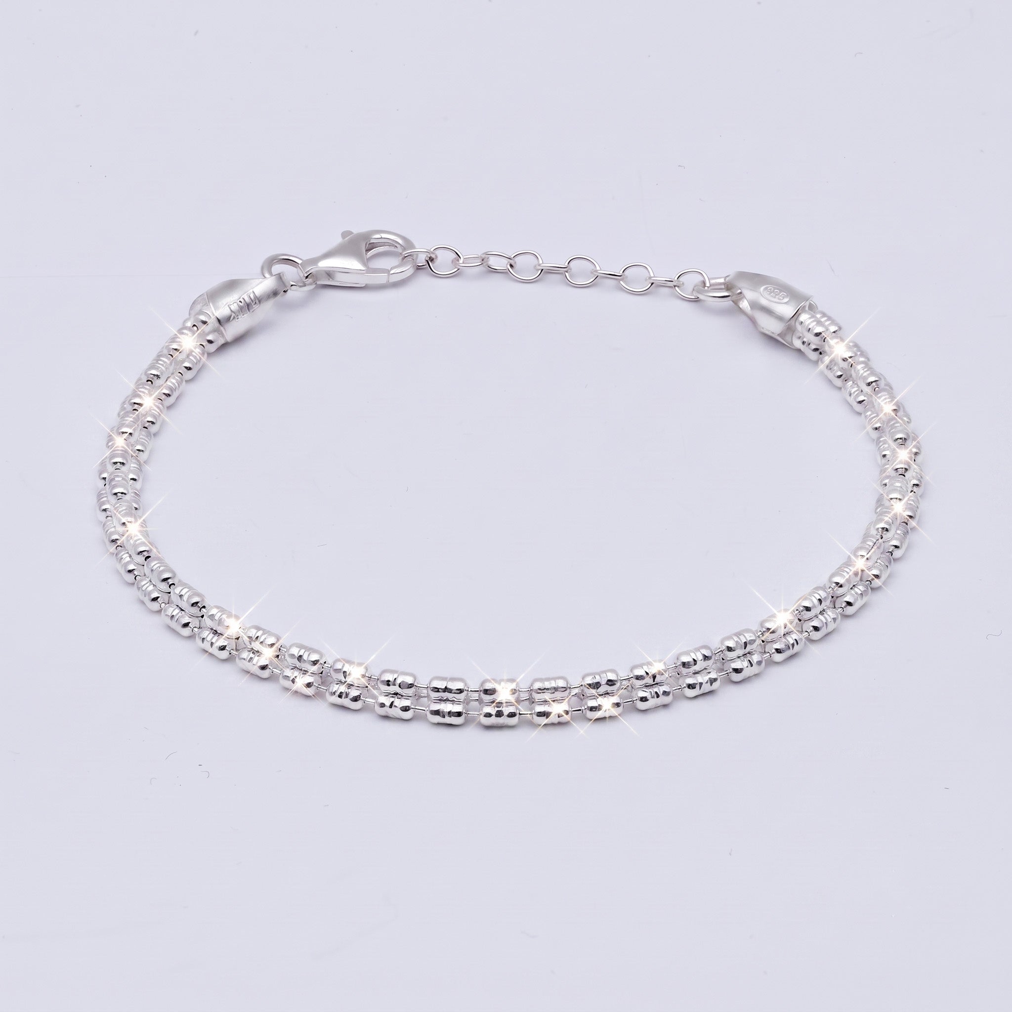Bracciale Maglia Ice Link 4mm a Piramide in Argento 925