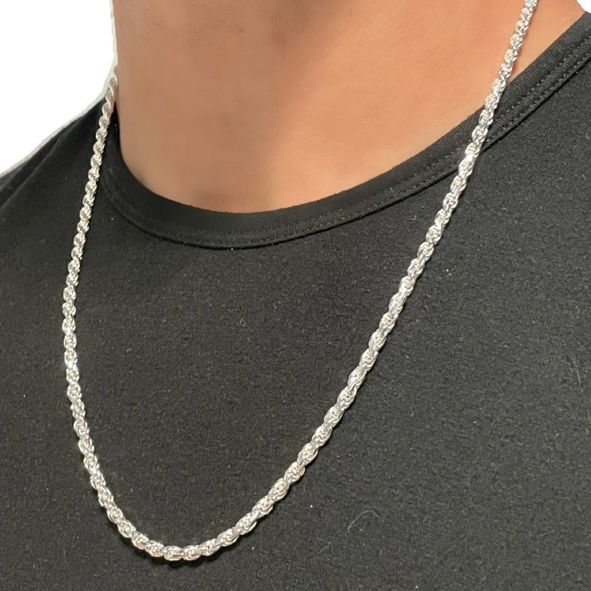 4mm Rope Chain in 925 Silver 