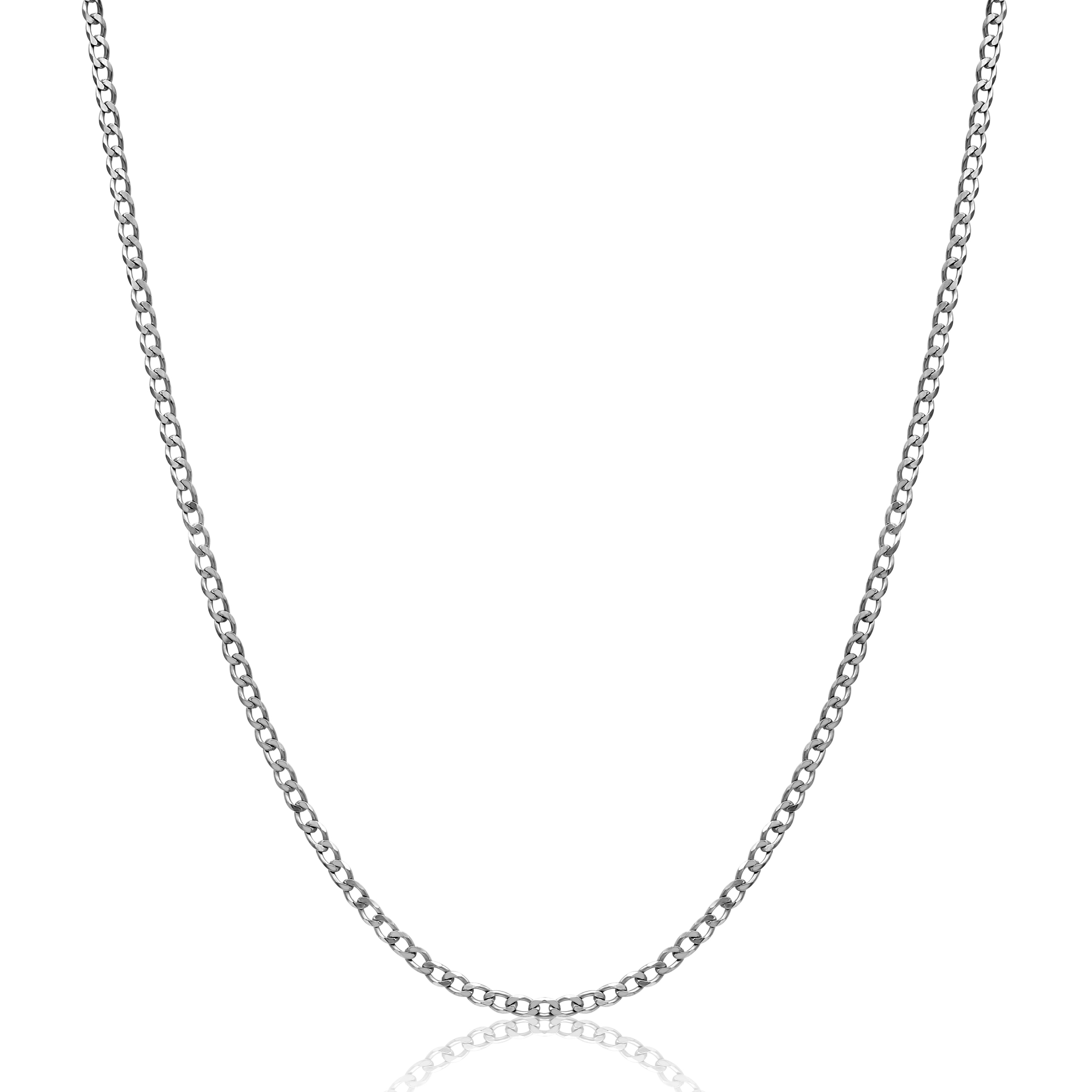 2.3 mm Groumette Chain in Rhodium-Plated 925 Silver