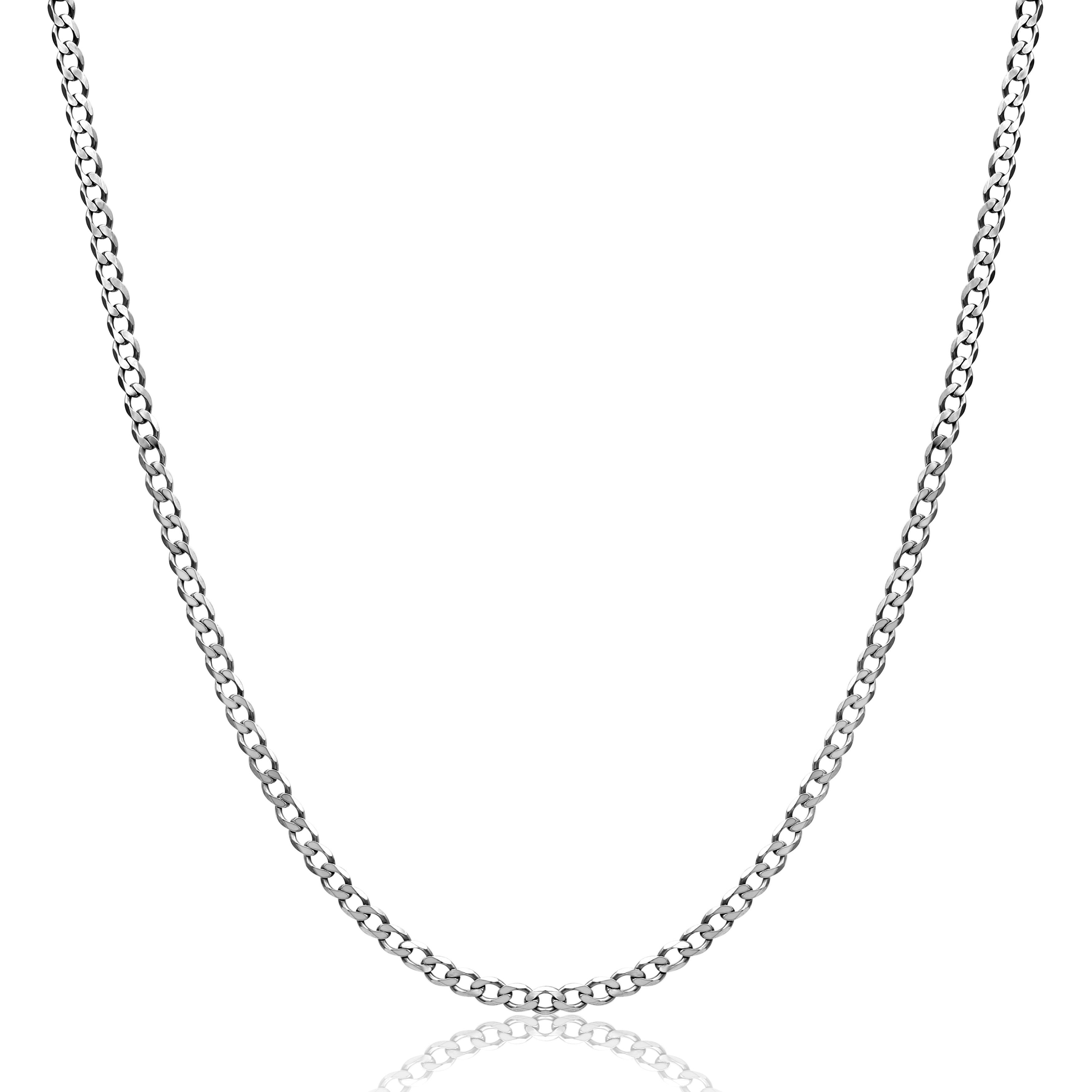 2.8 mm Groumette Chain in Rhodium-Plated 925 Silver