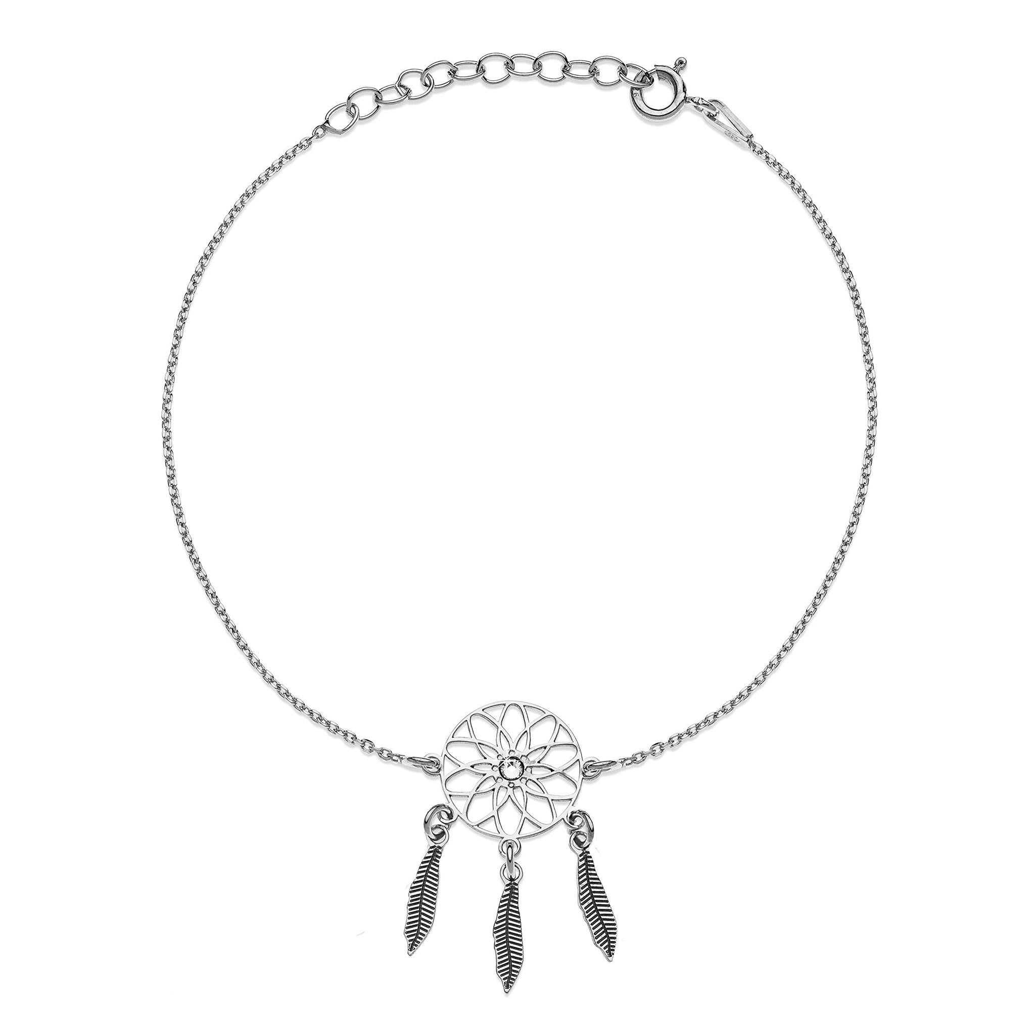 Dream Catcher Bracelet in Rhodium-Plated 925 Silver with Swarovski Crystal 
