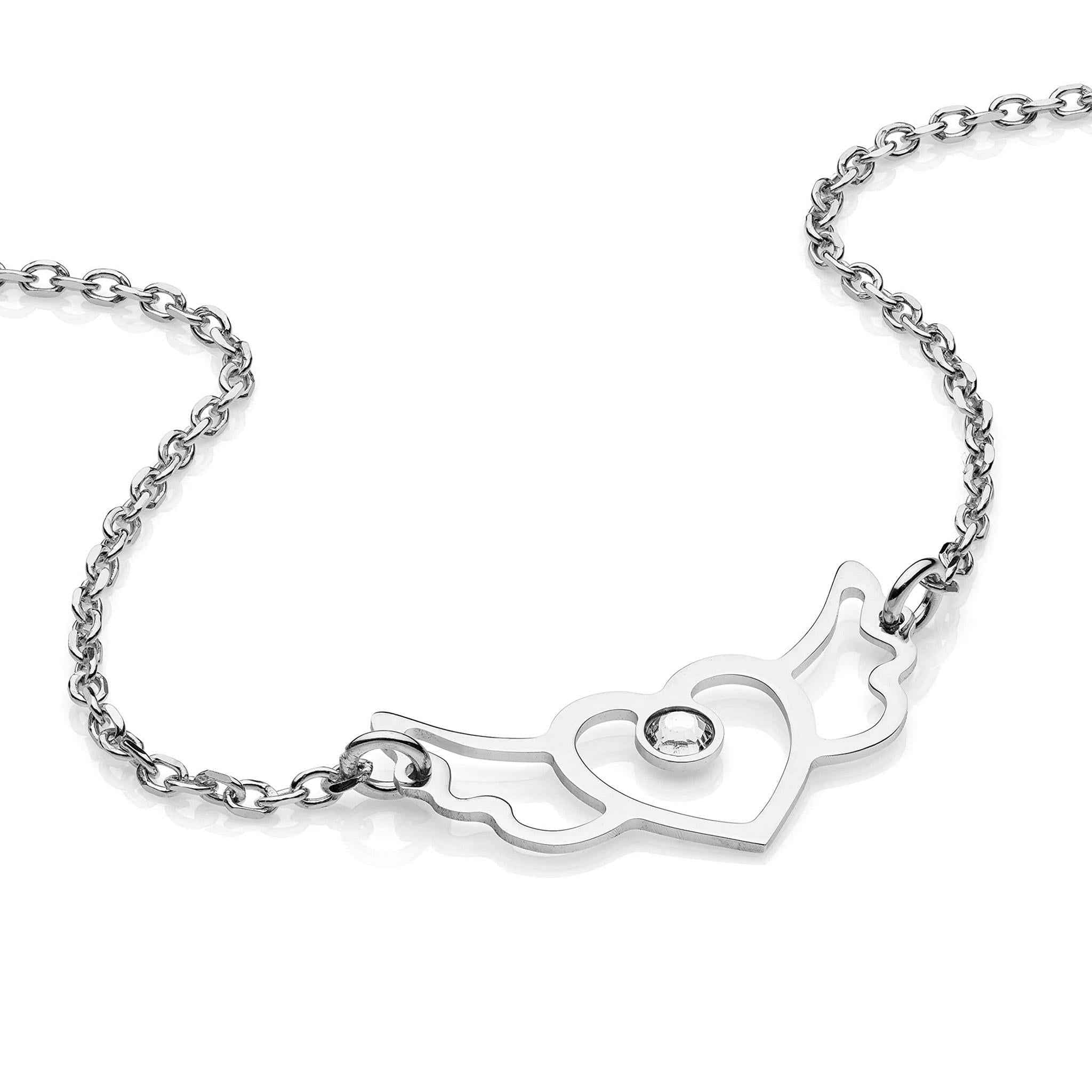 Braccialetto Cuore Con Pietre Per Bambine | Argento 925 Regolabile 17cm | Regalo Kawaii Braccialetto Cuore Con Pietre Per Bambine | Argento 925 Regolabile 17cm | Regalo Kawaii