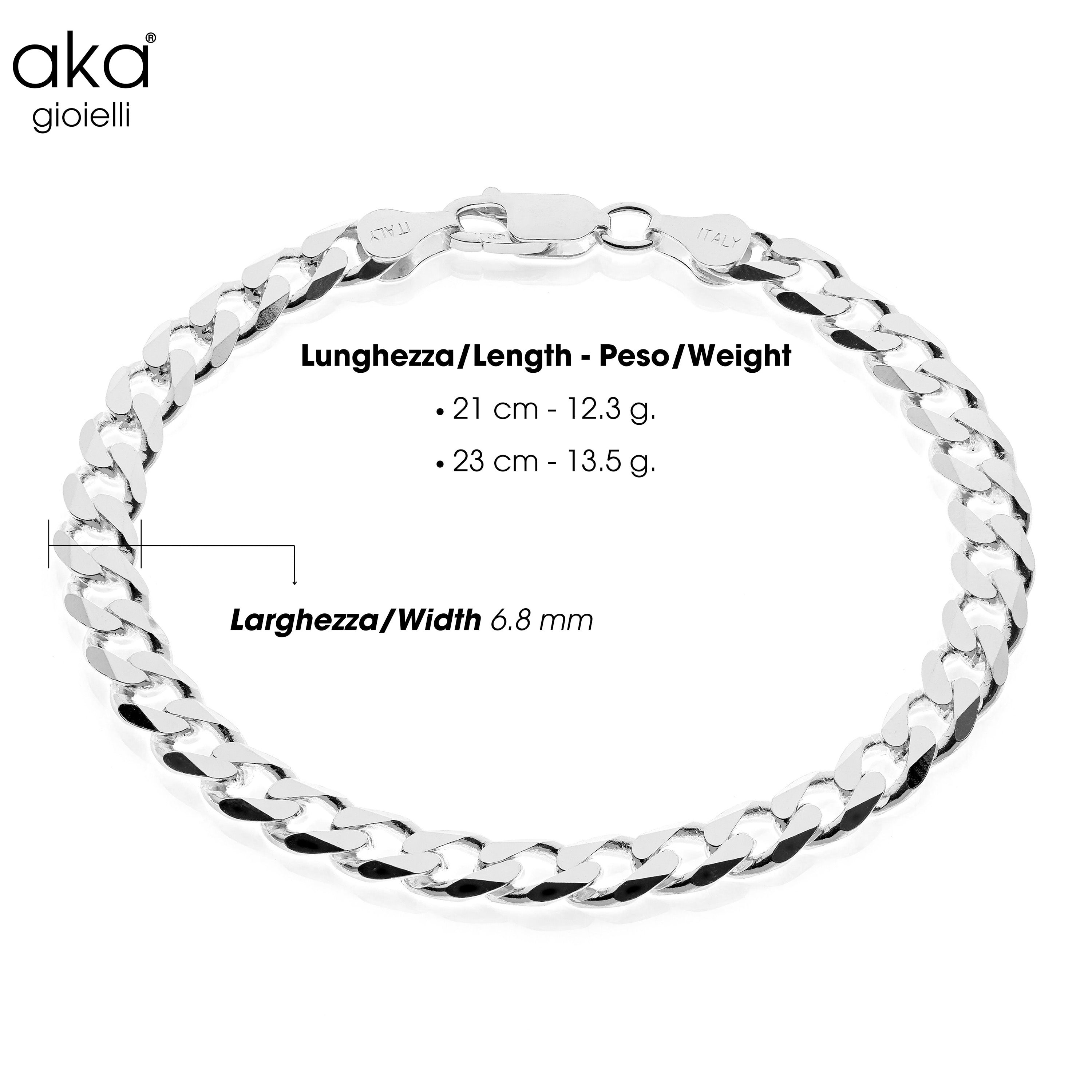 Bracciale Maglia Cubana Classica 7 mm in Argento 925