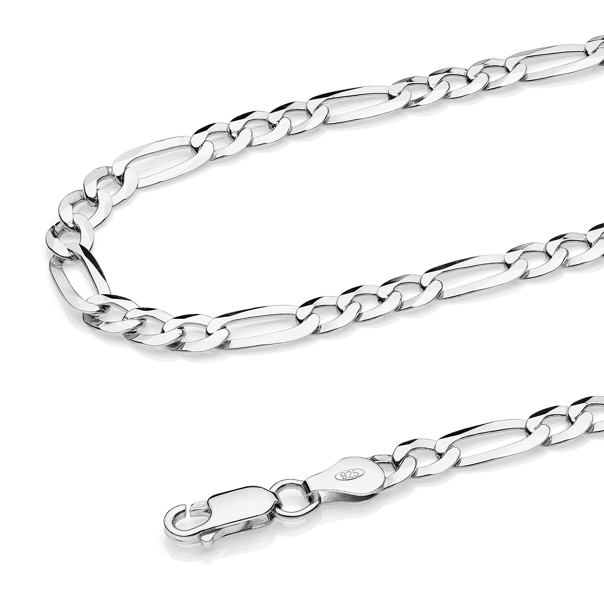 Catena in argento sterling placcato rodio Catena a cavo piatto da Catena in argento sterling placcato rodio Catena a cavo piatto da
