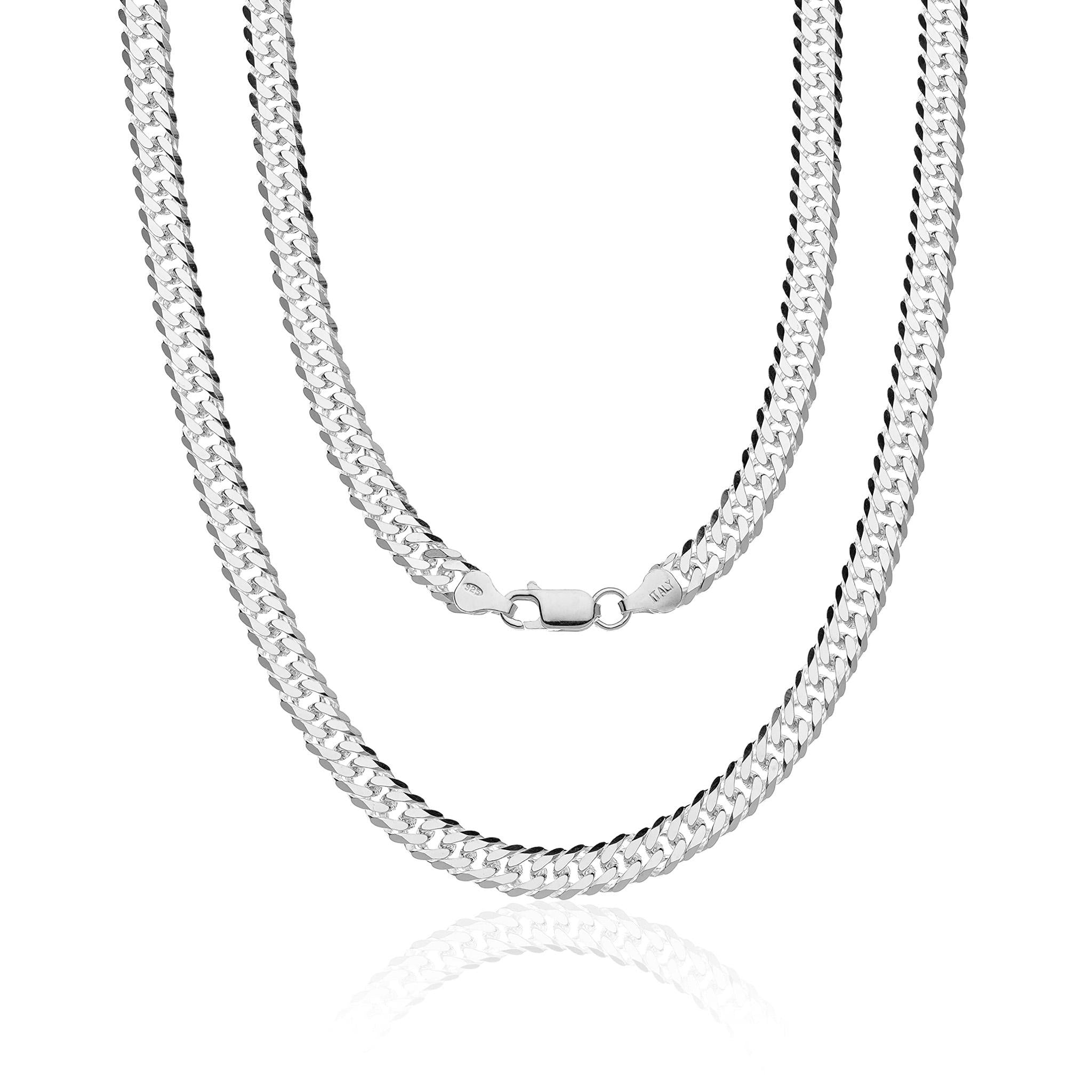 6mm Double Curb Chain in 925 Silver