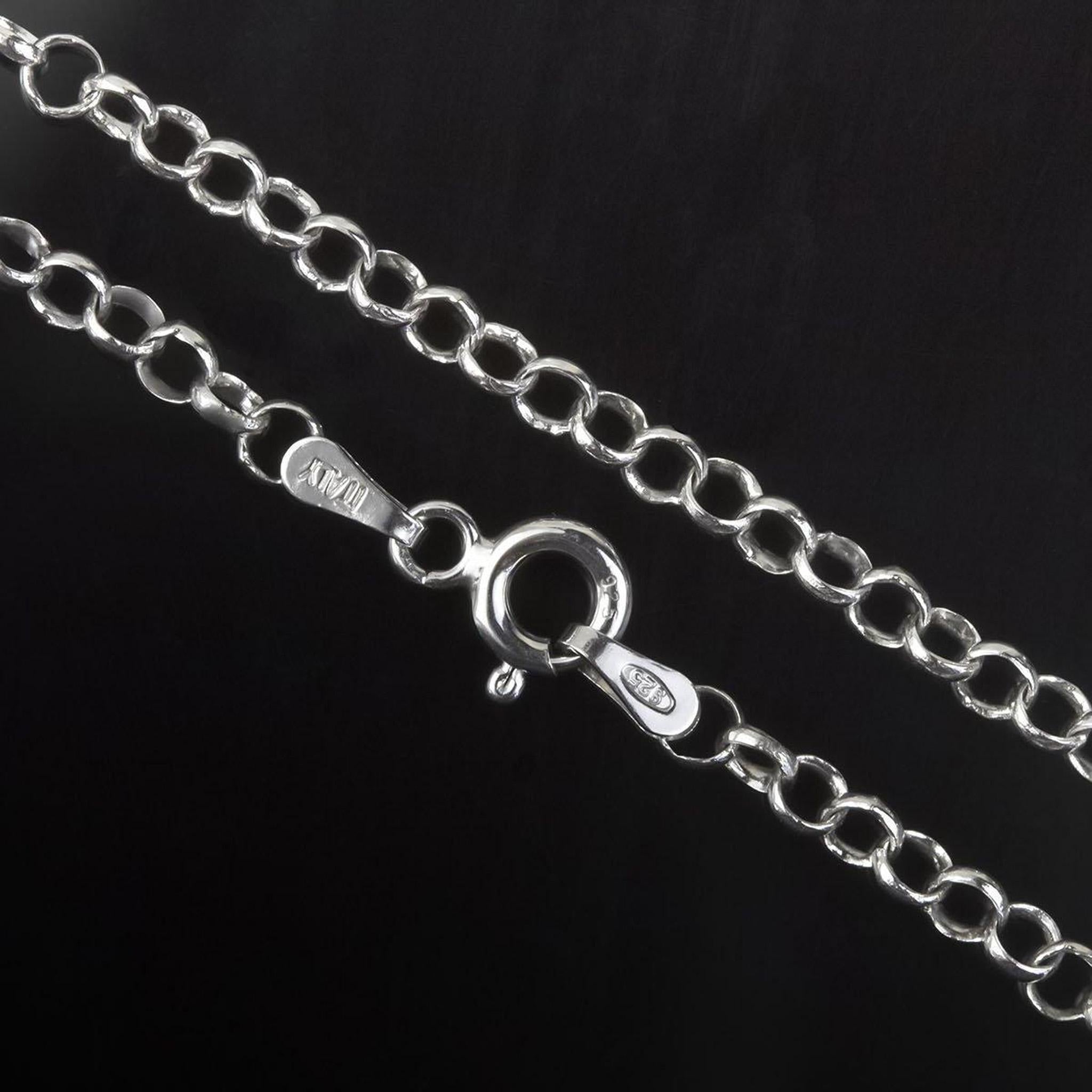 3mm Rolo Chain in Rhodium-Plated 925 Silver