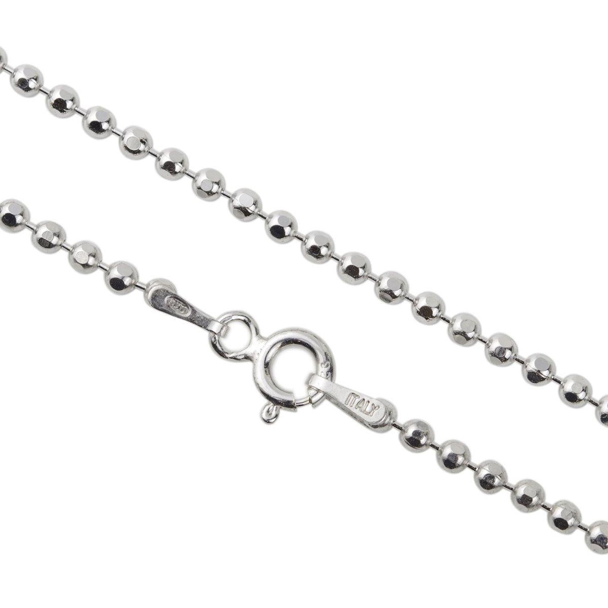 2mm Ball Chain in Rhodium-Plated 925 Silver