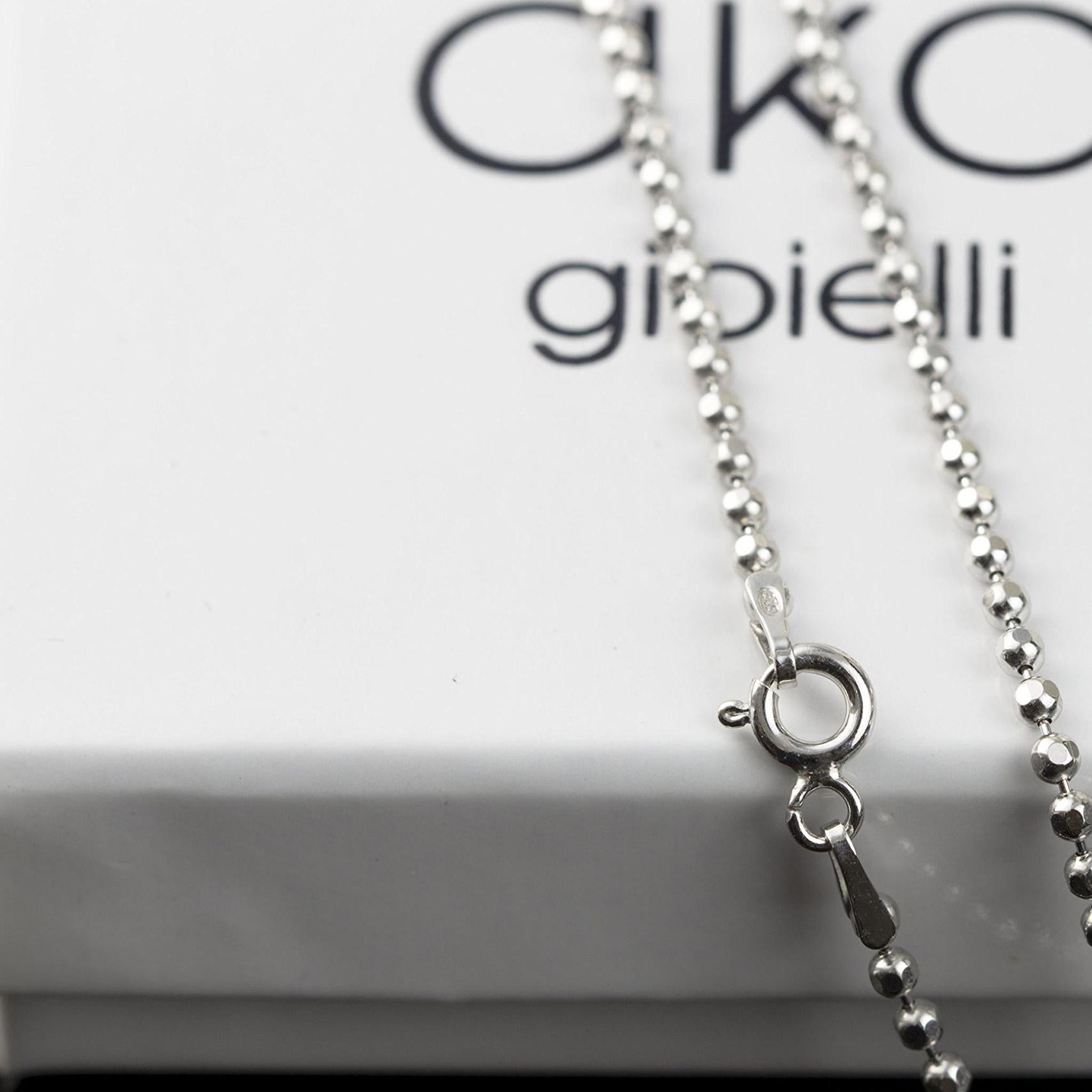 Catenina Maglia a Sfere 2 mm in Argento 925 Rodiato