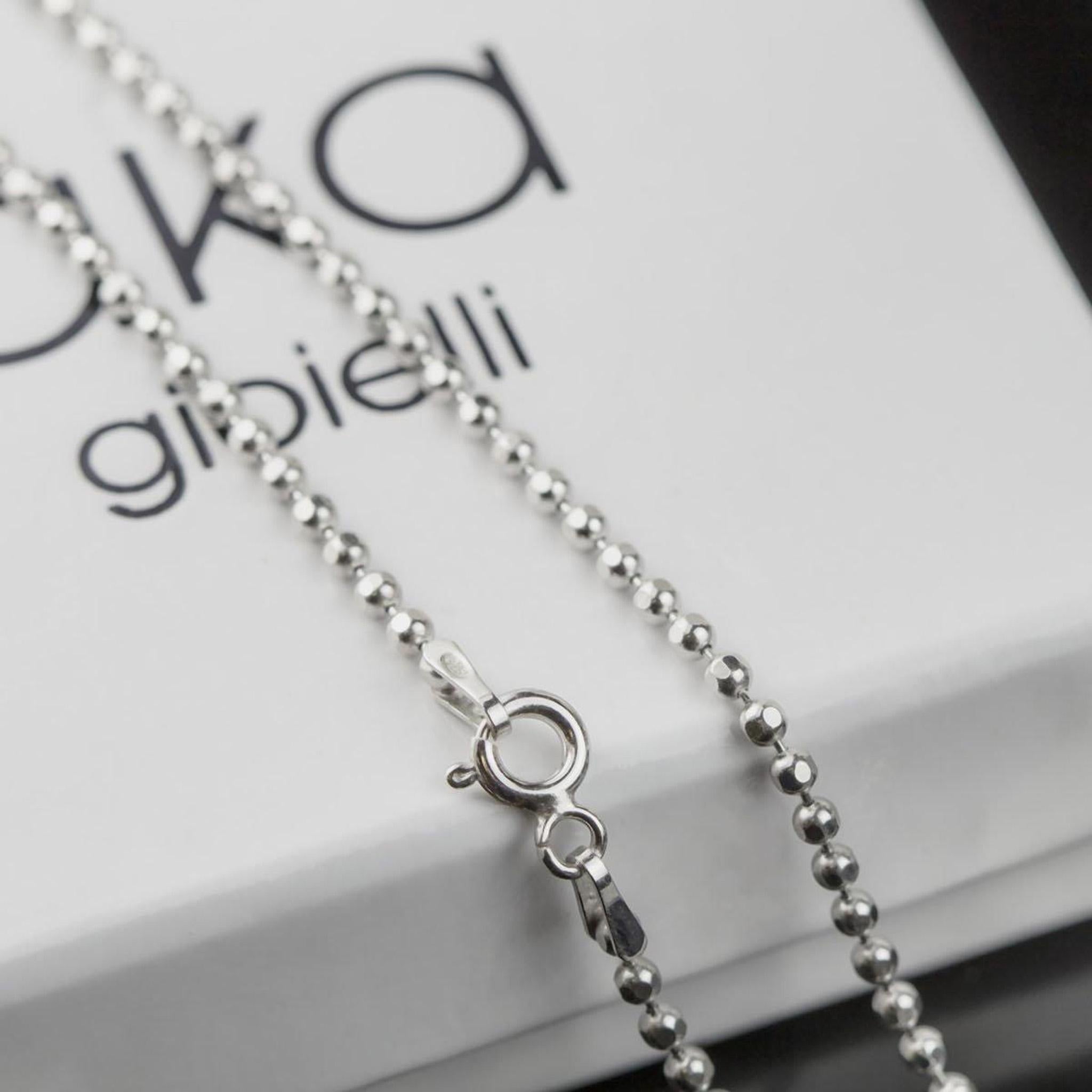 Catenina Maglia a Sfere 2 mm in Argento 925 Rodiato
