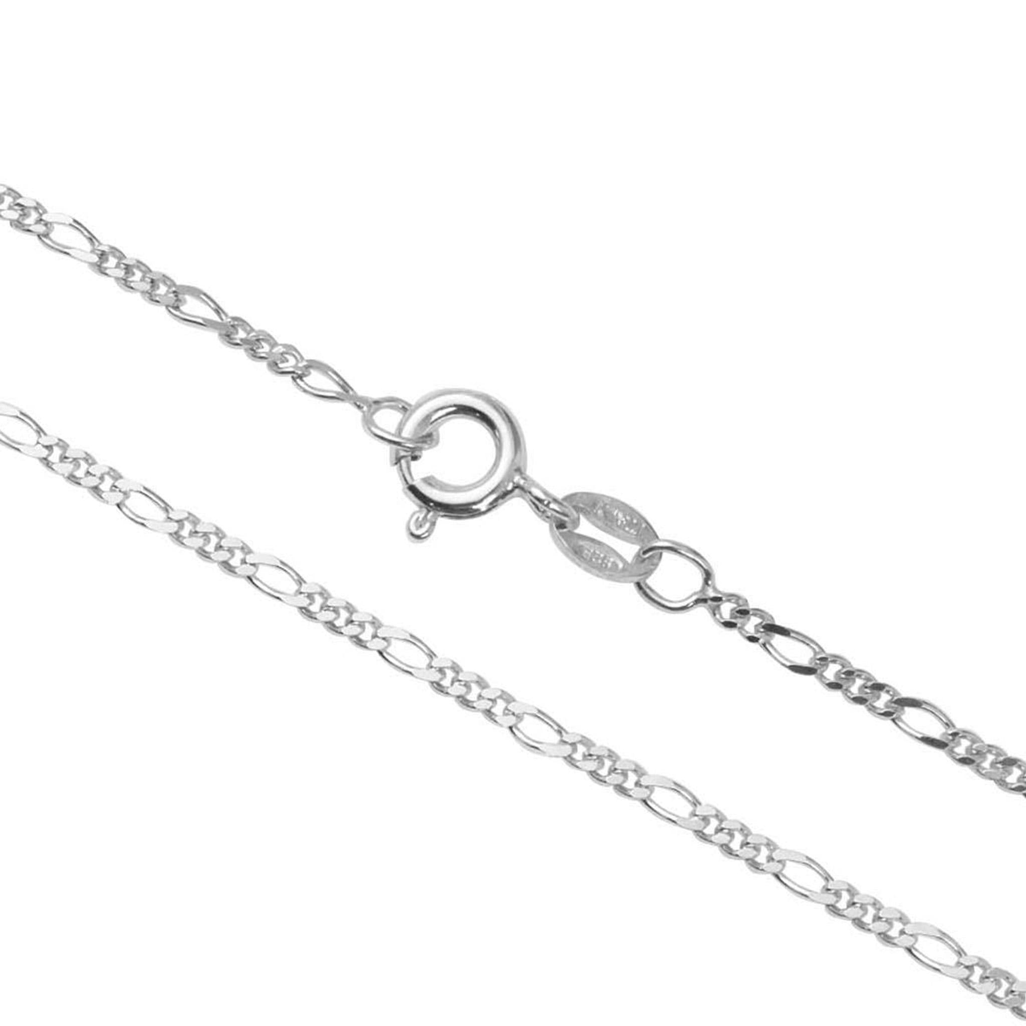 1.7mm Figaro Chain in Rhodium-Plated 925 Silver