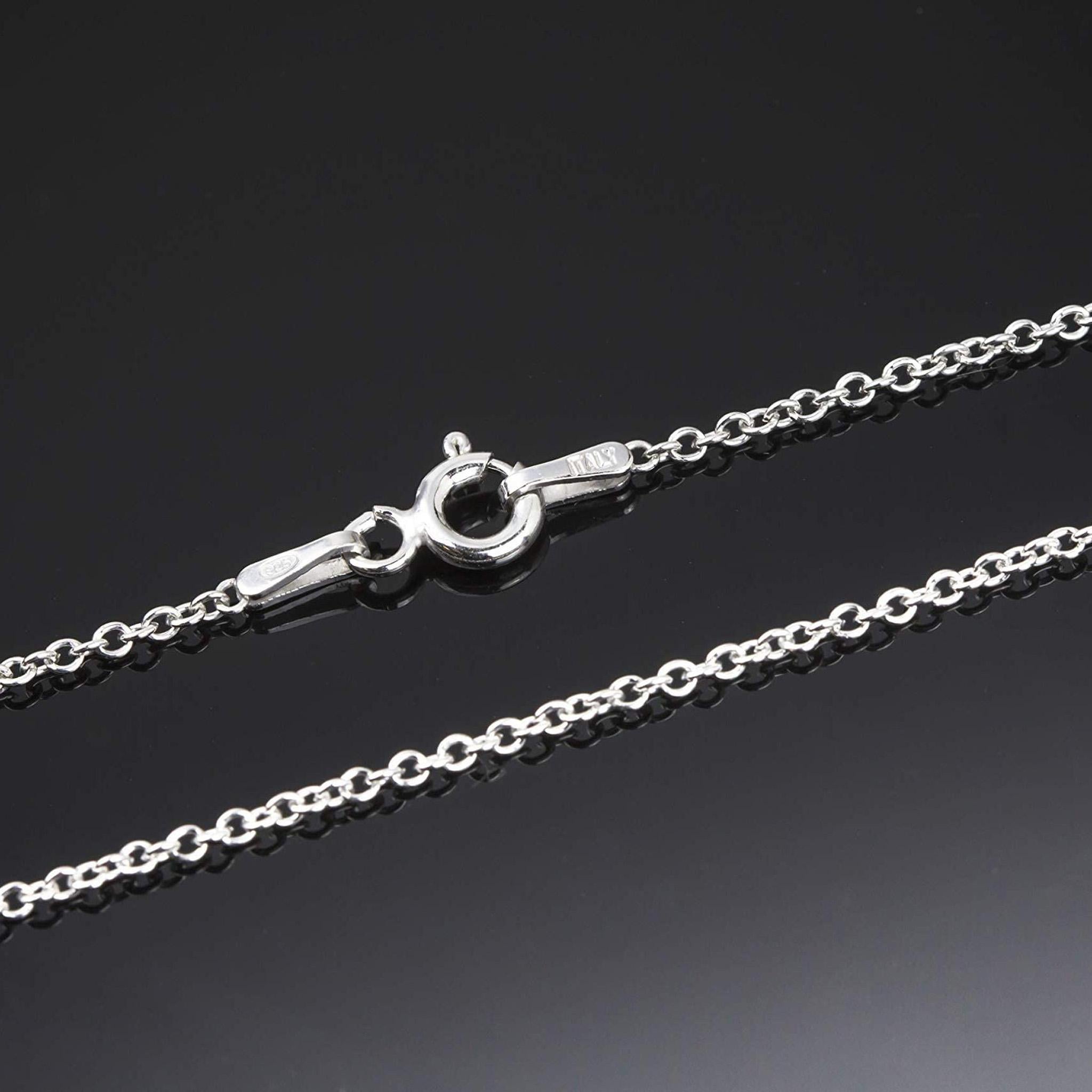 Catenina In Argento Sterling Placcato Rodio – Stile Serpente, Larghezza 1,4 Mm, Varie Lunghezze, In Scatola Regalo