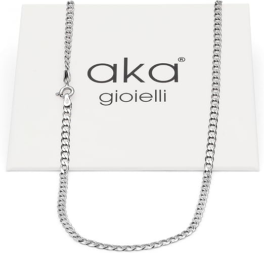 2.8 mm Groumette Chain in Rhodium-Plated 925 Silver