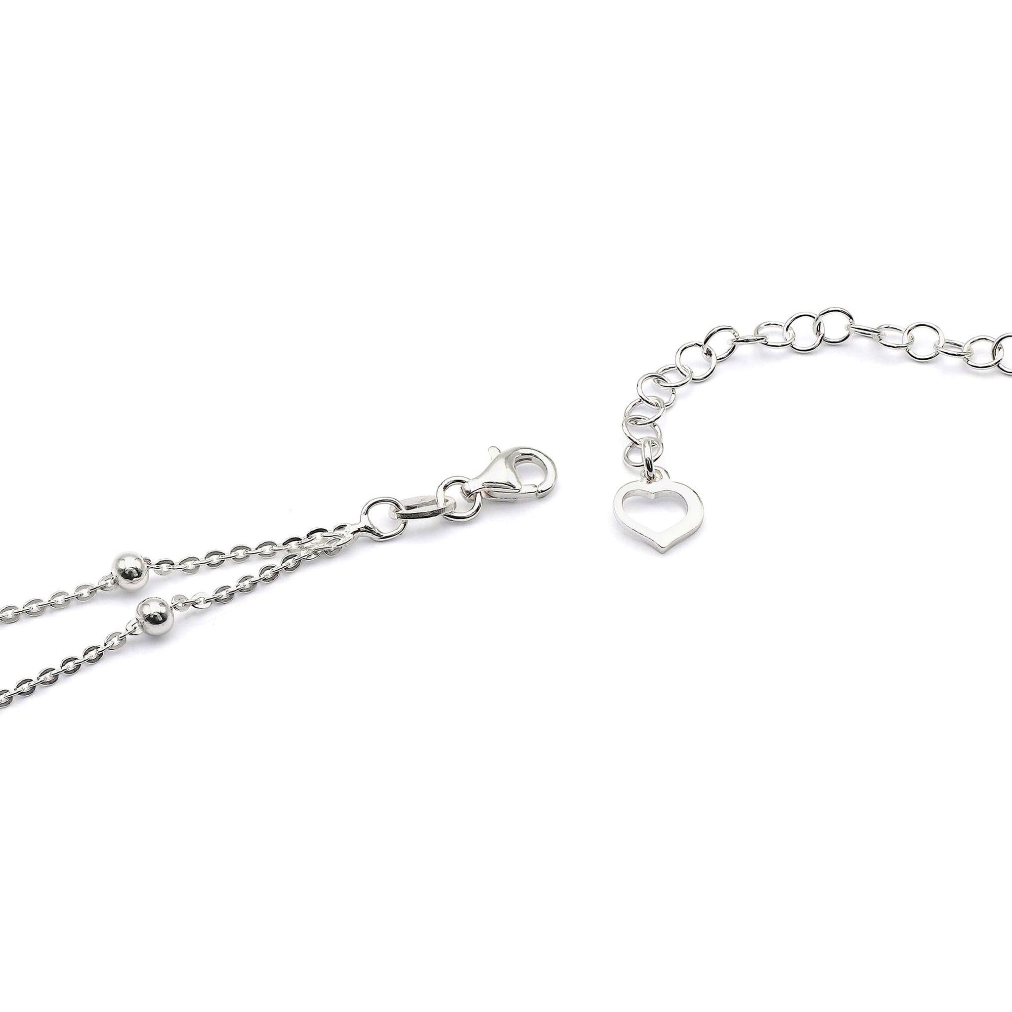 Cavigliera con perline pendenti in argento sterling fatta Cavigliera con perline pendenti in argento sterling fatta