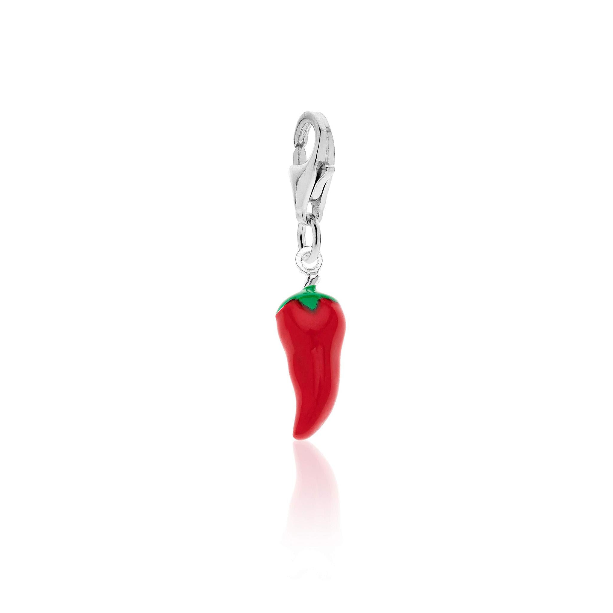 Ciondolo Charm Peperoncino in Argento 925 Rodiato