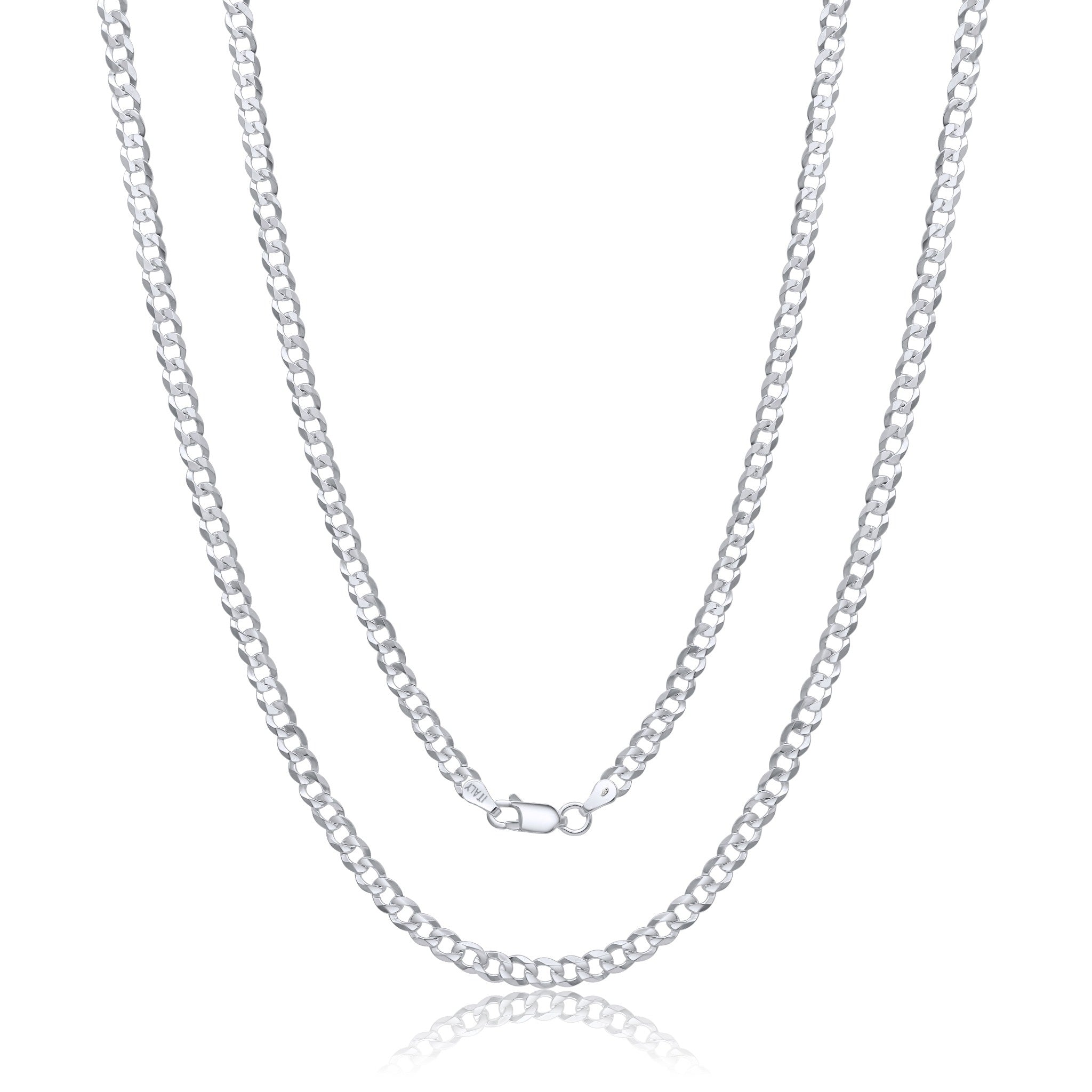 Collana Catena Maglia Cubana 5 mm Unisex in Argento 925