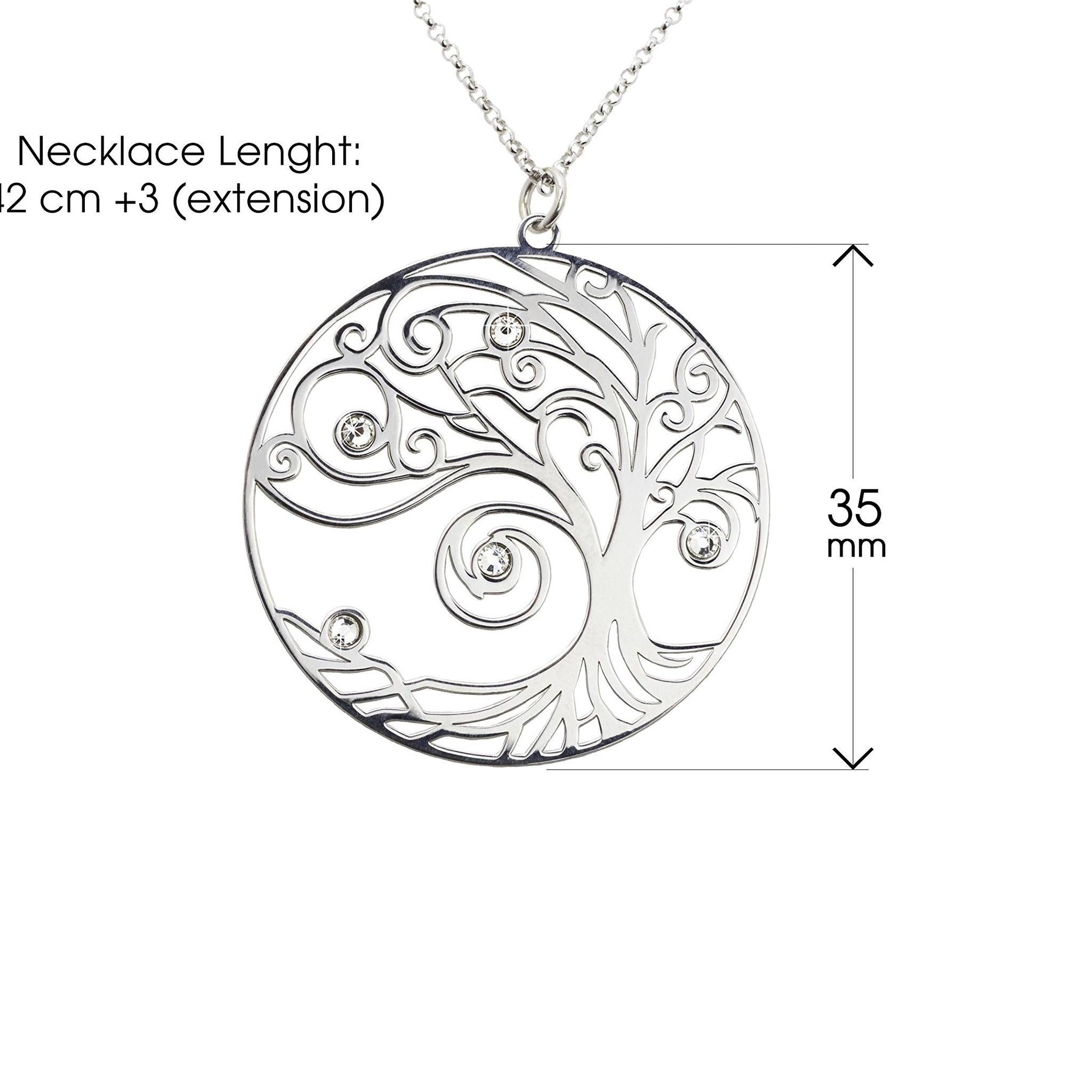 Aniu Collana Albero Della Vita In Argento 925 Con Cristalli - Regalo Donna