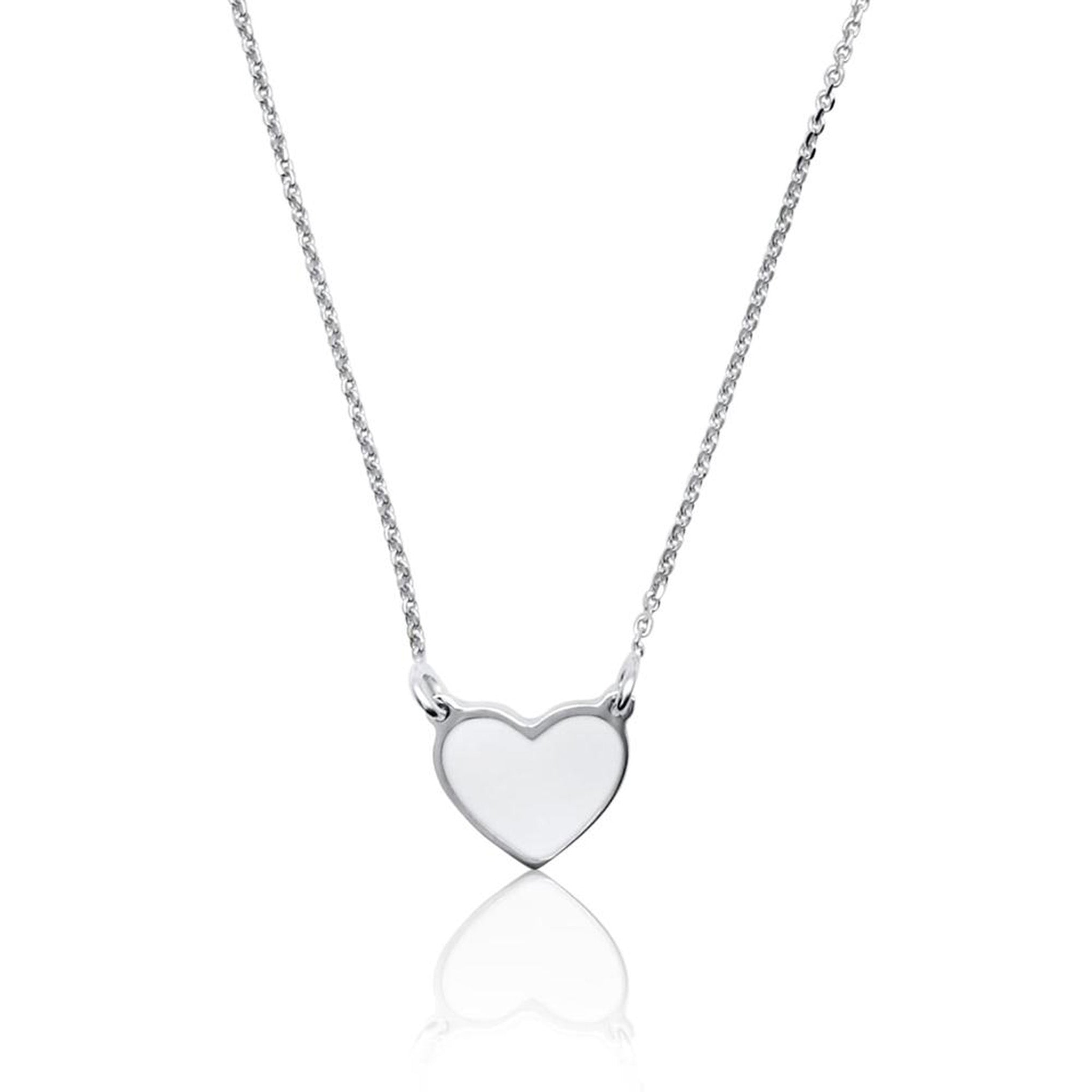 Collana con Ciondolo Cuore Smaltato in Argento 925 Rodiato