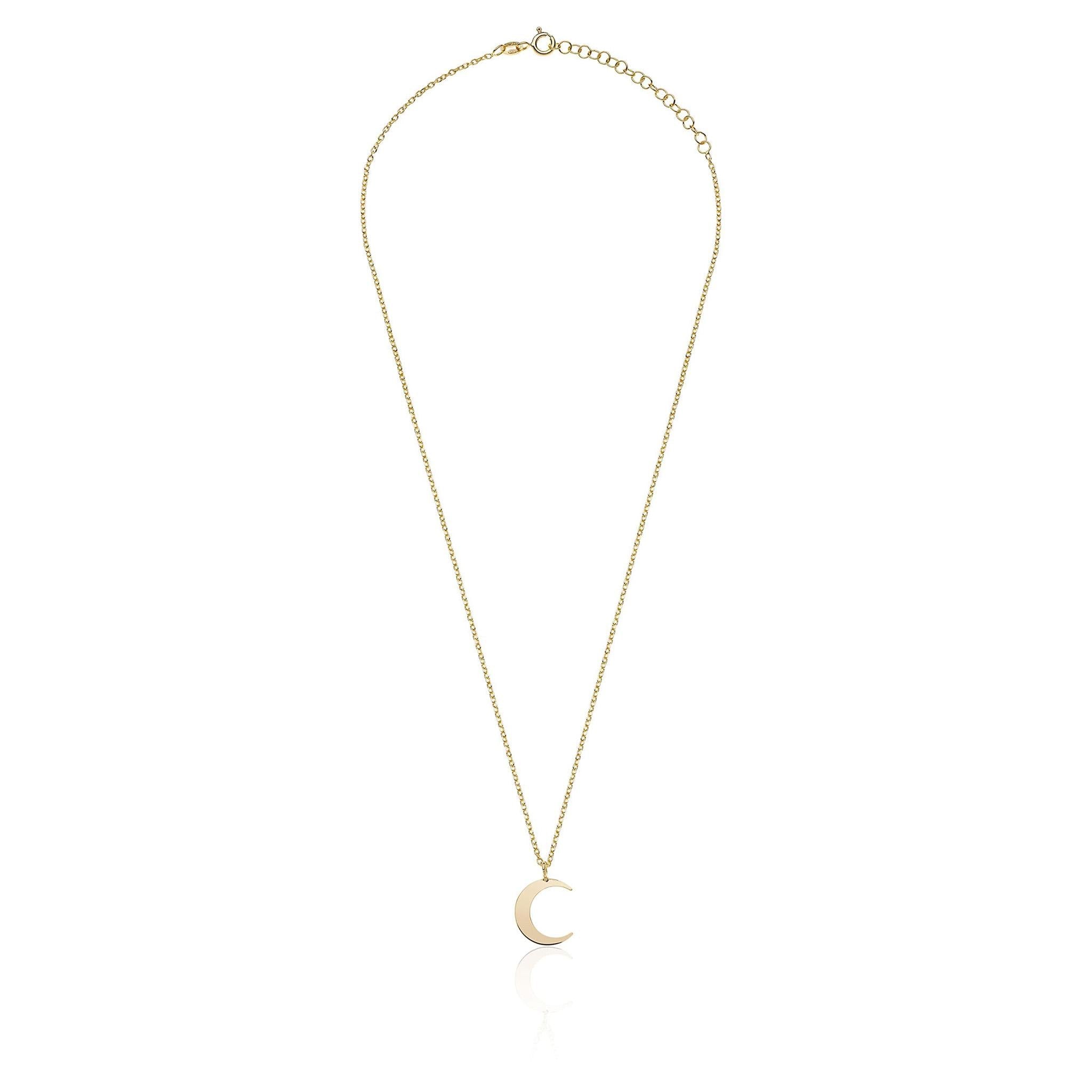 Collana con Ciondolo Luna in Argento 925 Placcato Oro 18K