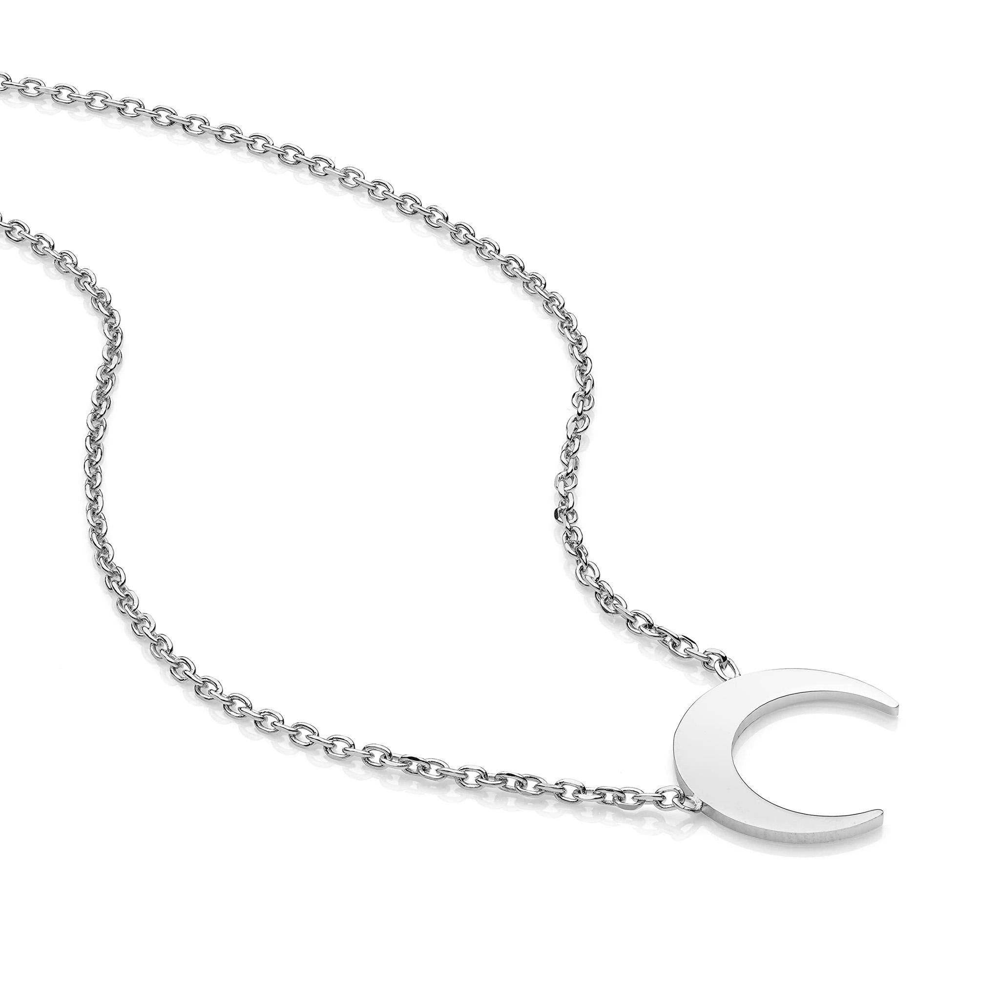 Collana con ciondolo a forma di luna in argento sterling Collana con ciondolo a forma di luna in argento sterling
