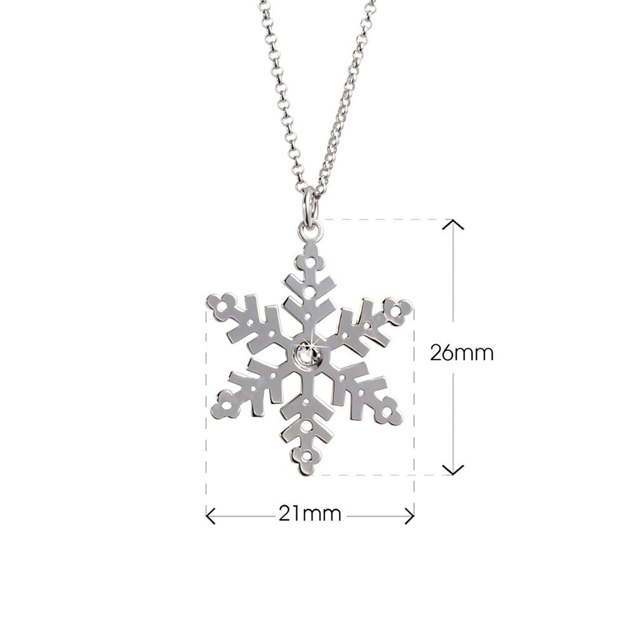 Collana con Fiocco di Neve in Argento 925 Rodiato