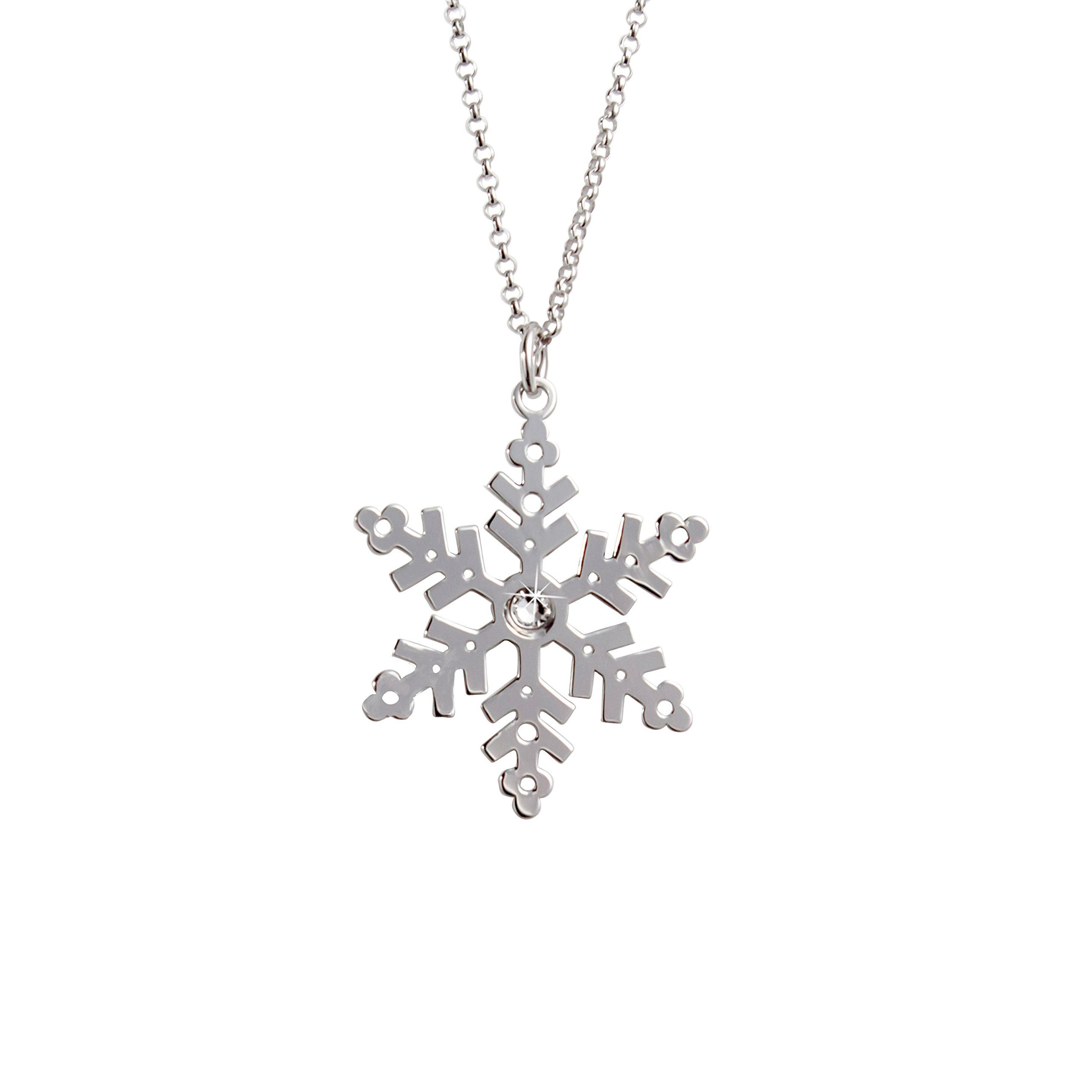 Collana con Fiocco di Neve in Argento 925 Rodiato
